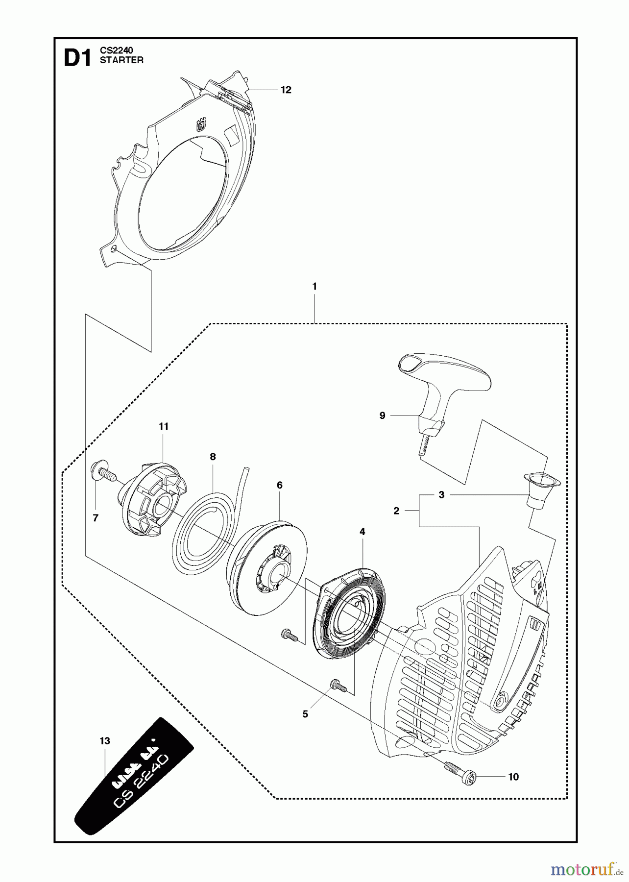 Jonsered Motorsägen CS2240 - Jonsered Chainsaw (2010-06) STARTER