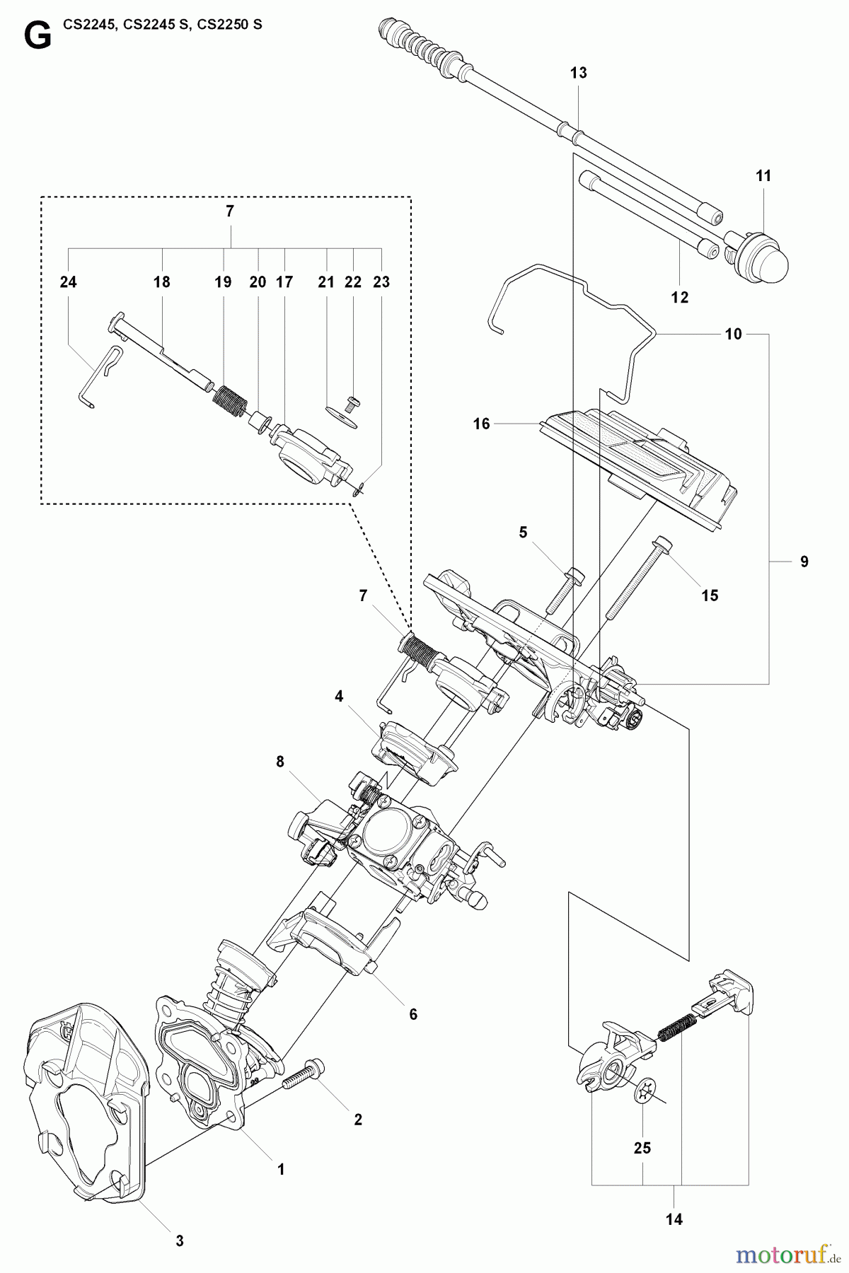 Jonsered Motorsägen CS2245 S - Jonsered Chainsaw (2008-09) CARBURETOR AIR FILTER