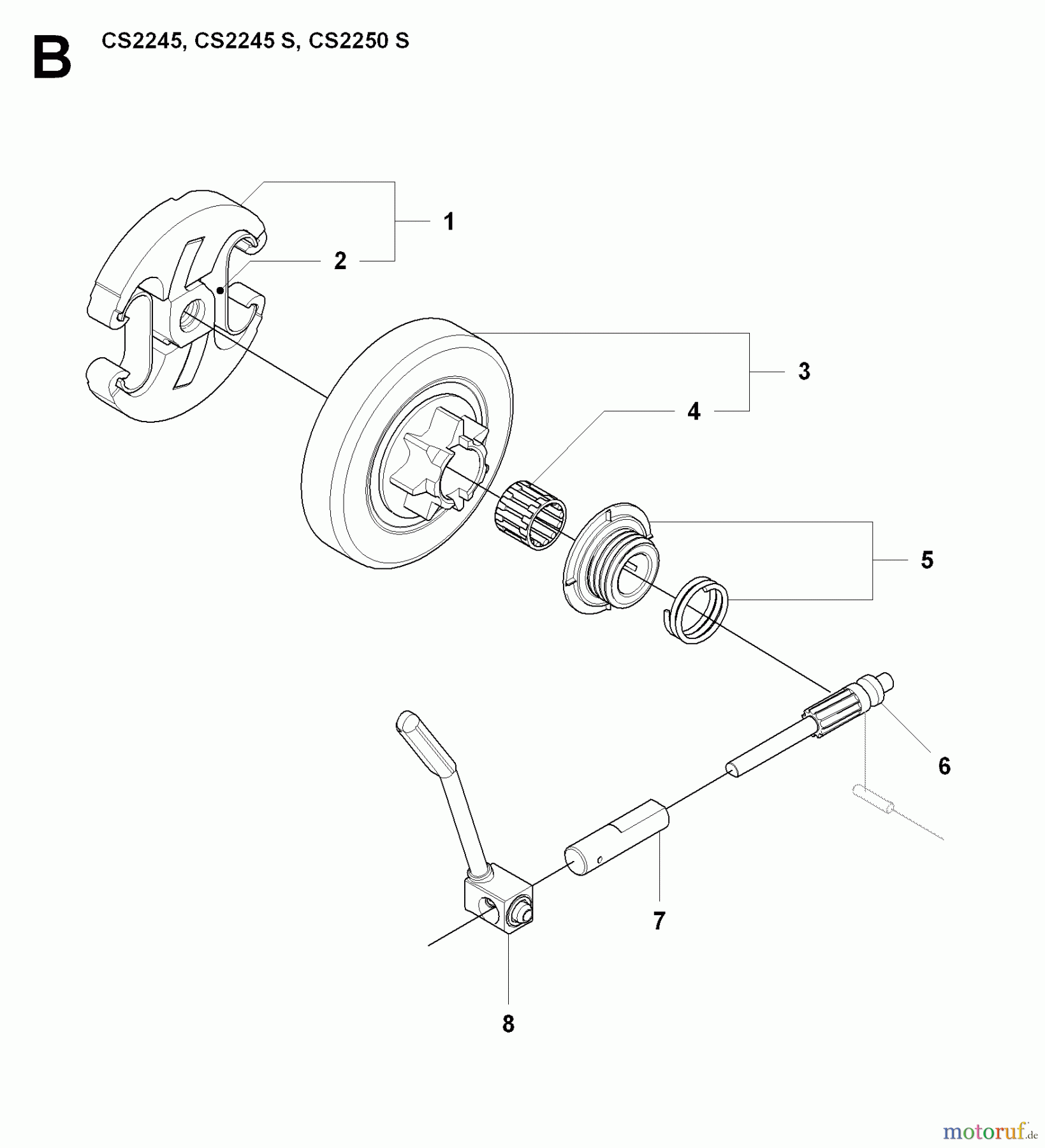 Jonsered Motorsägen CS2245 S - Jonsered Chainsaw (2008-09) CLUTCH OIL PUMP