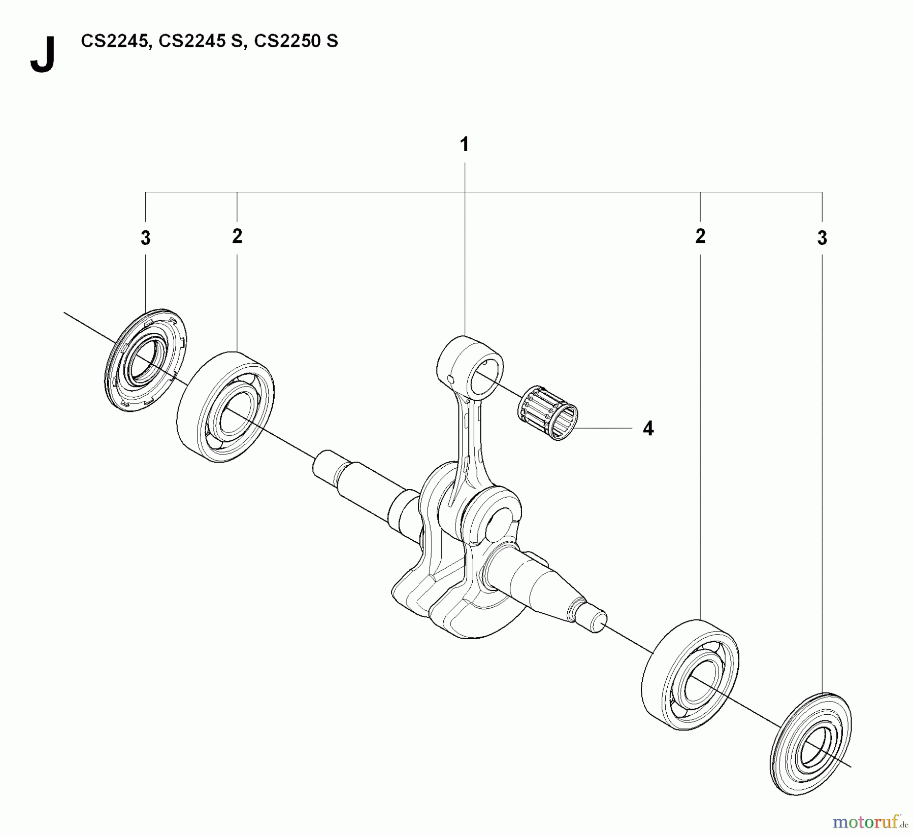 Jonsered Motorsägen CS2250 S - Jonsered Chainsaw (2008-09) CRANKSHAFT