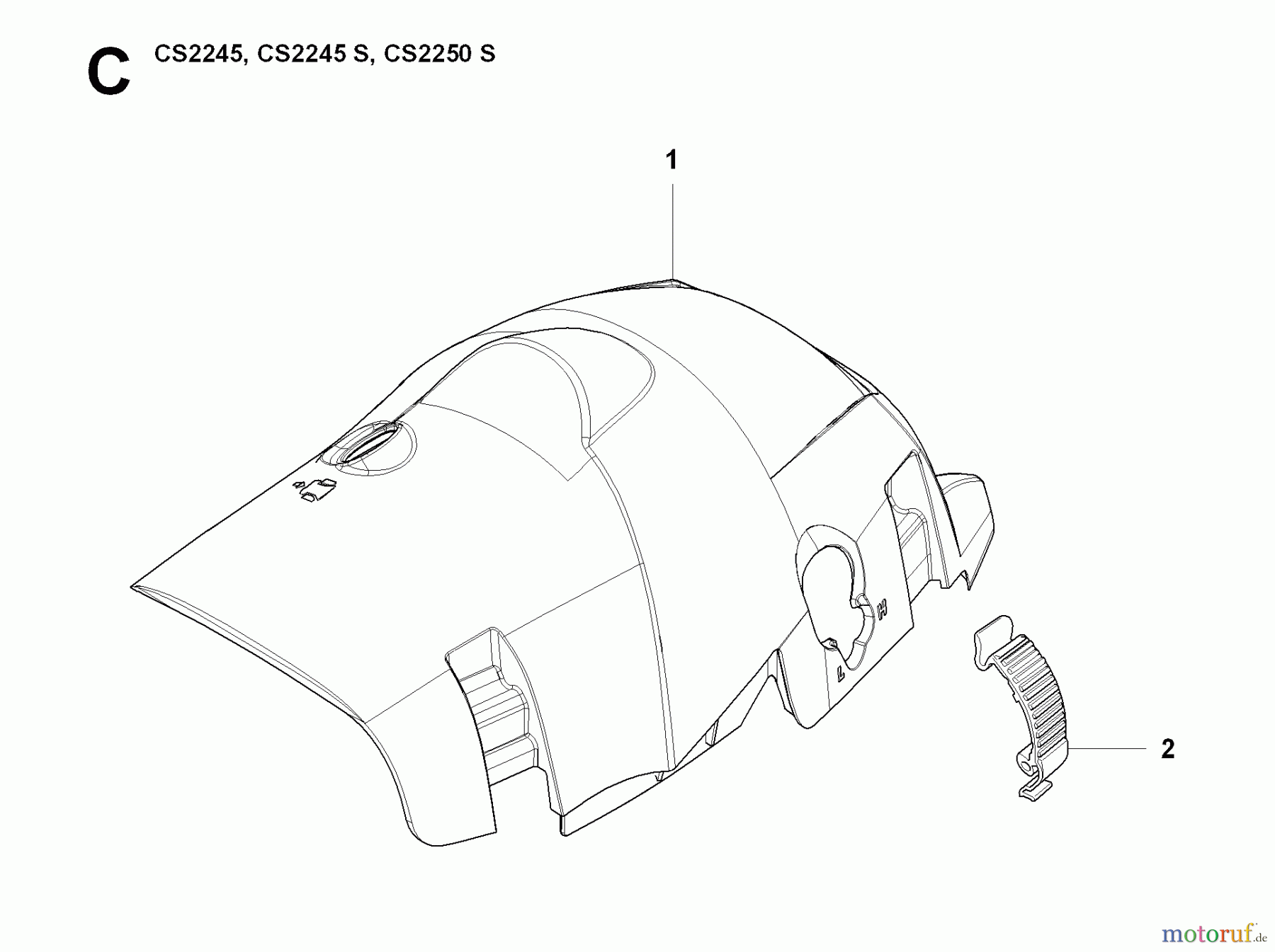 Jonsered Motorsägen CS2245 S - Jonsered Chainsaw (2008-09) CYLINDER COVER