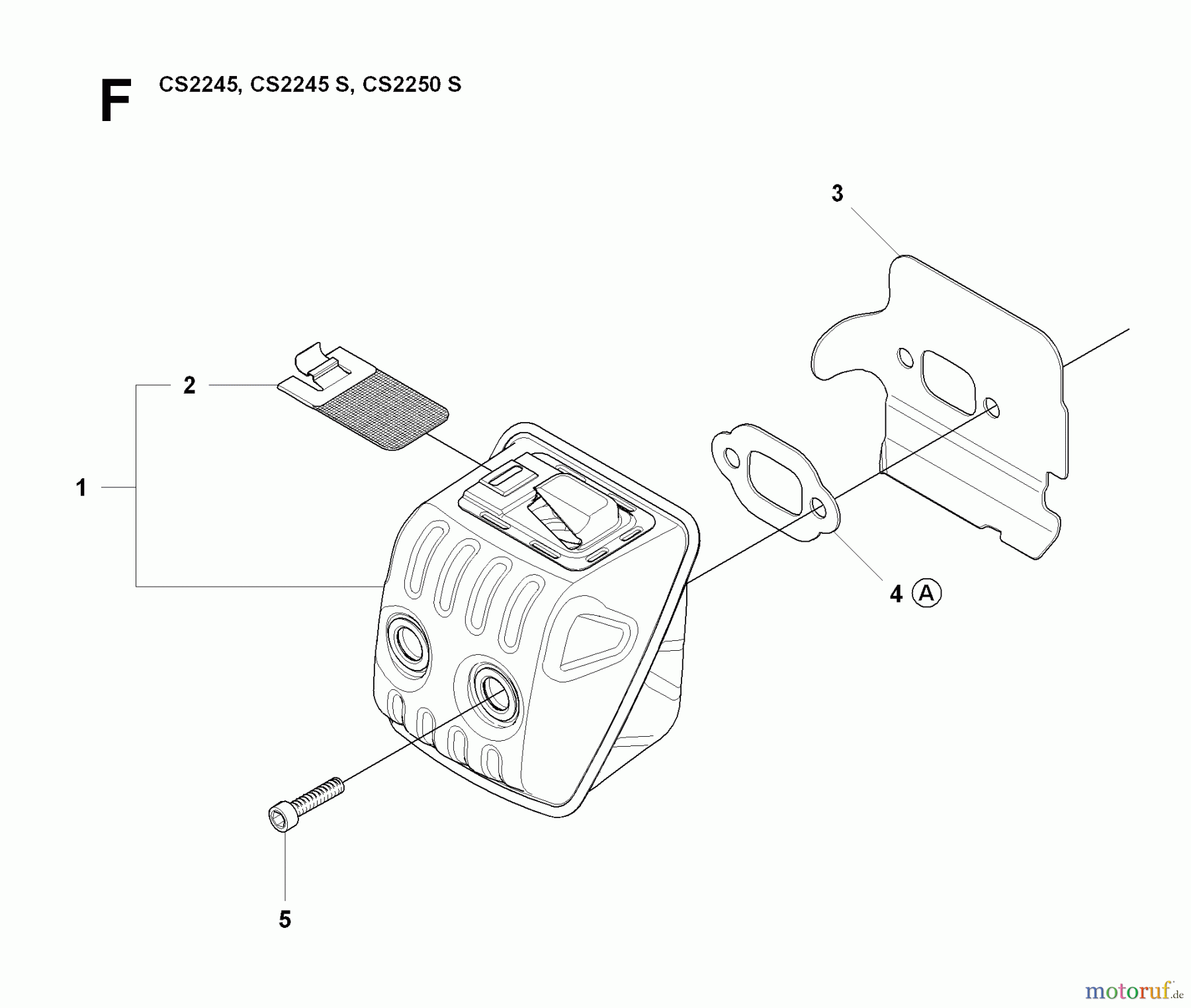 Jonsered Motorsägen CS2250 S - Jonsered Chainsaw (2008-09) MUFFLER