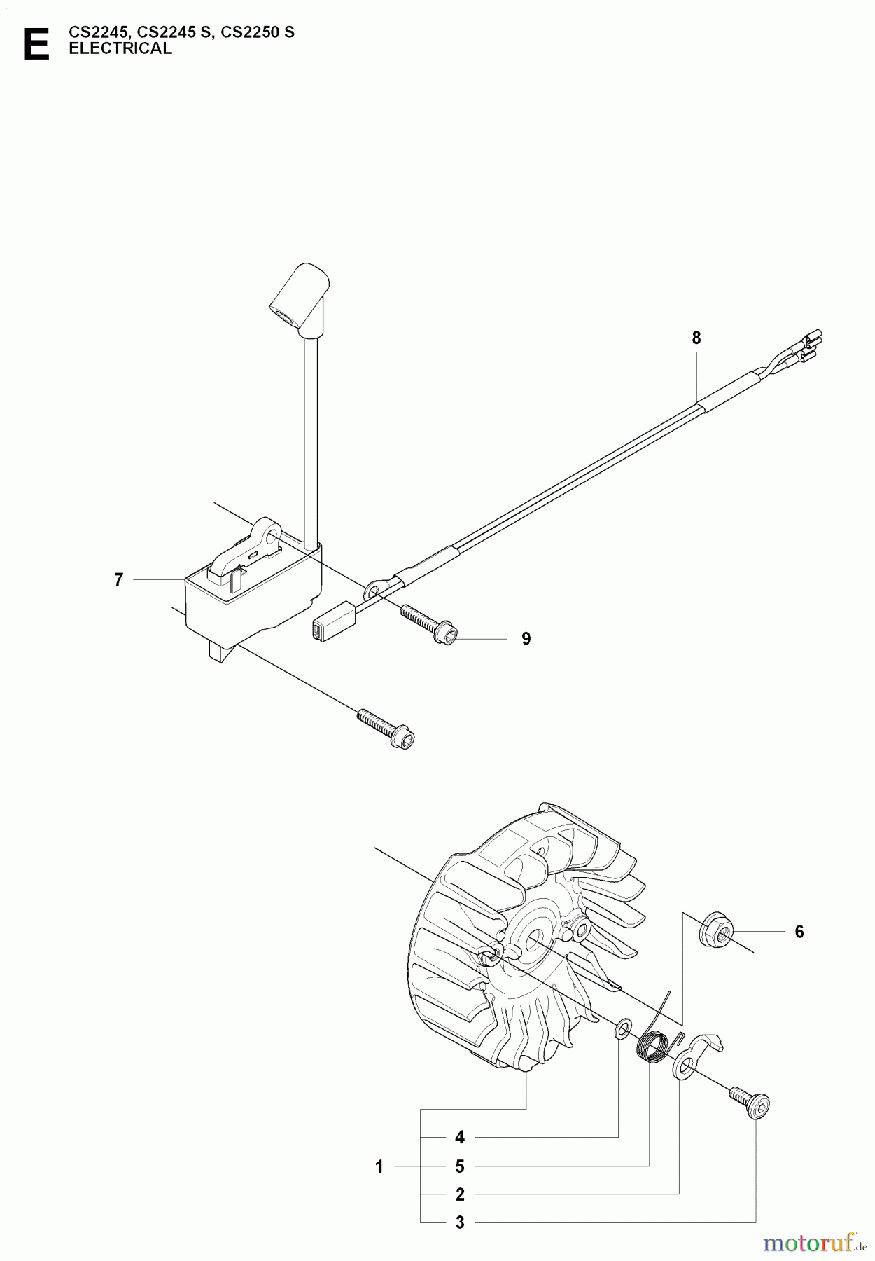 Jonsered Motorsägen CS2245 - Jonsered Chainsaw (2009-02) IGNITION SYSTEM