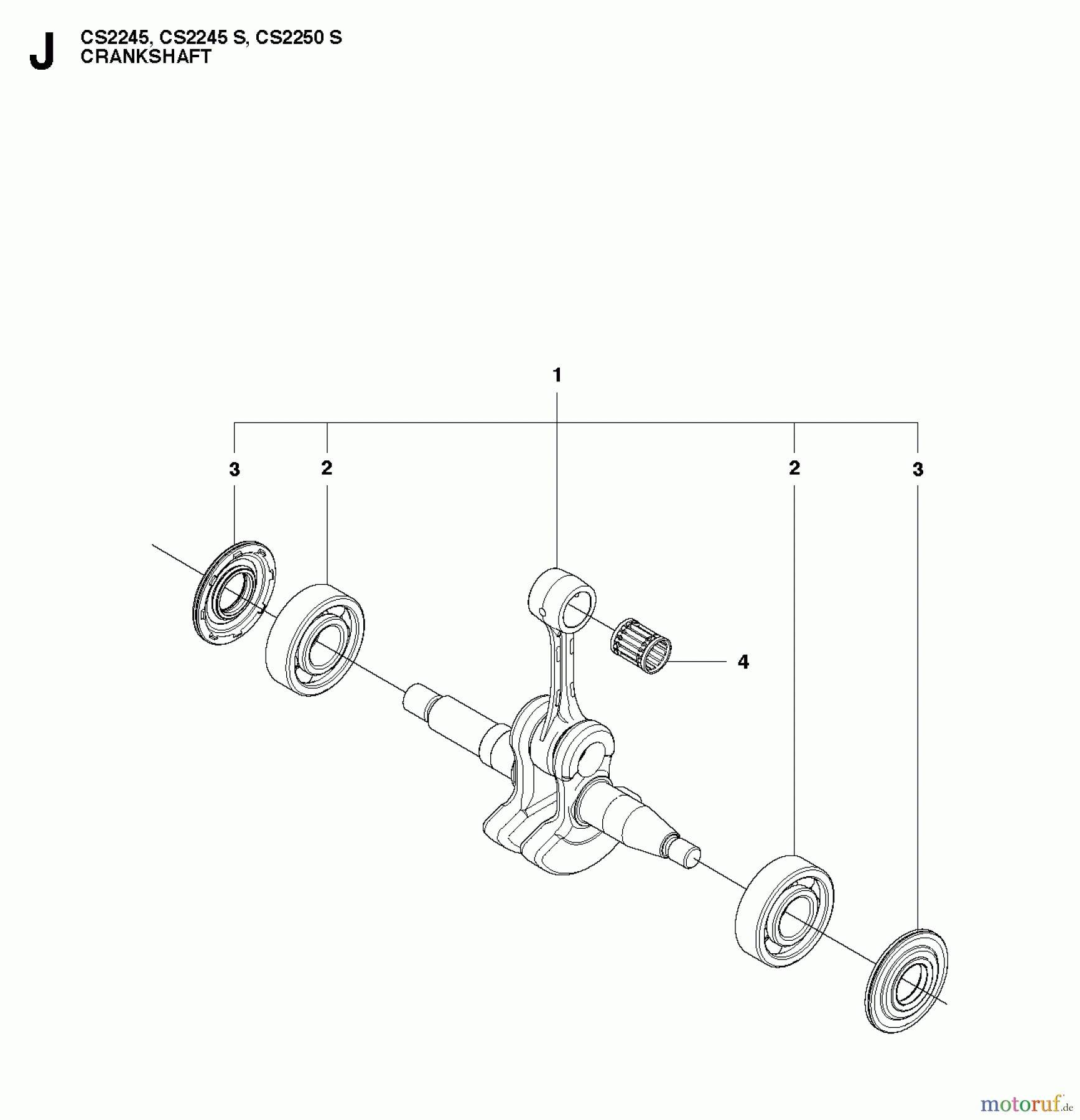 Jonsered Motorsägen CS2250 S - Jonsered Chainsaw (2010-07) CRANKSHAFT