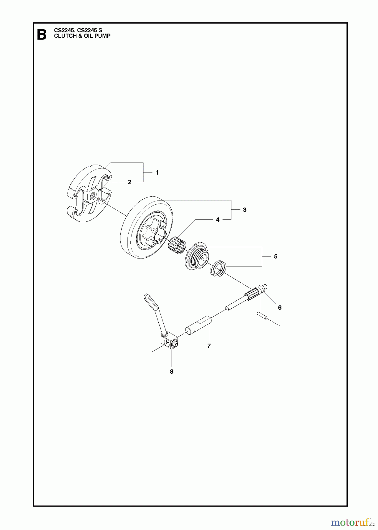 Jonsered Motorsägen CS2245 - Jonsered Chainsaw (2011-07) CLUTCH OIL PUMP