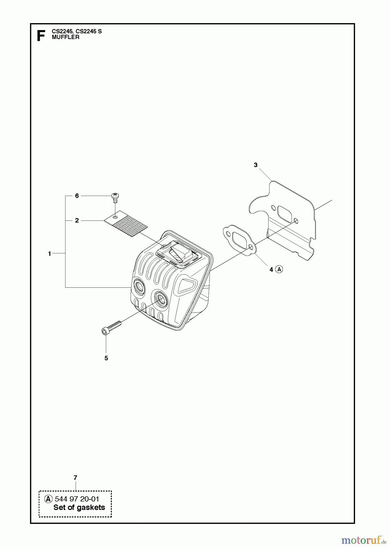 Jonsered Motorsägen CS2245 - Jonsered Chainsaw (2011-07) MUFFLER