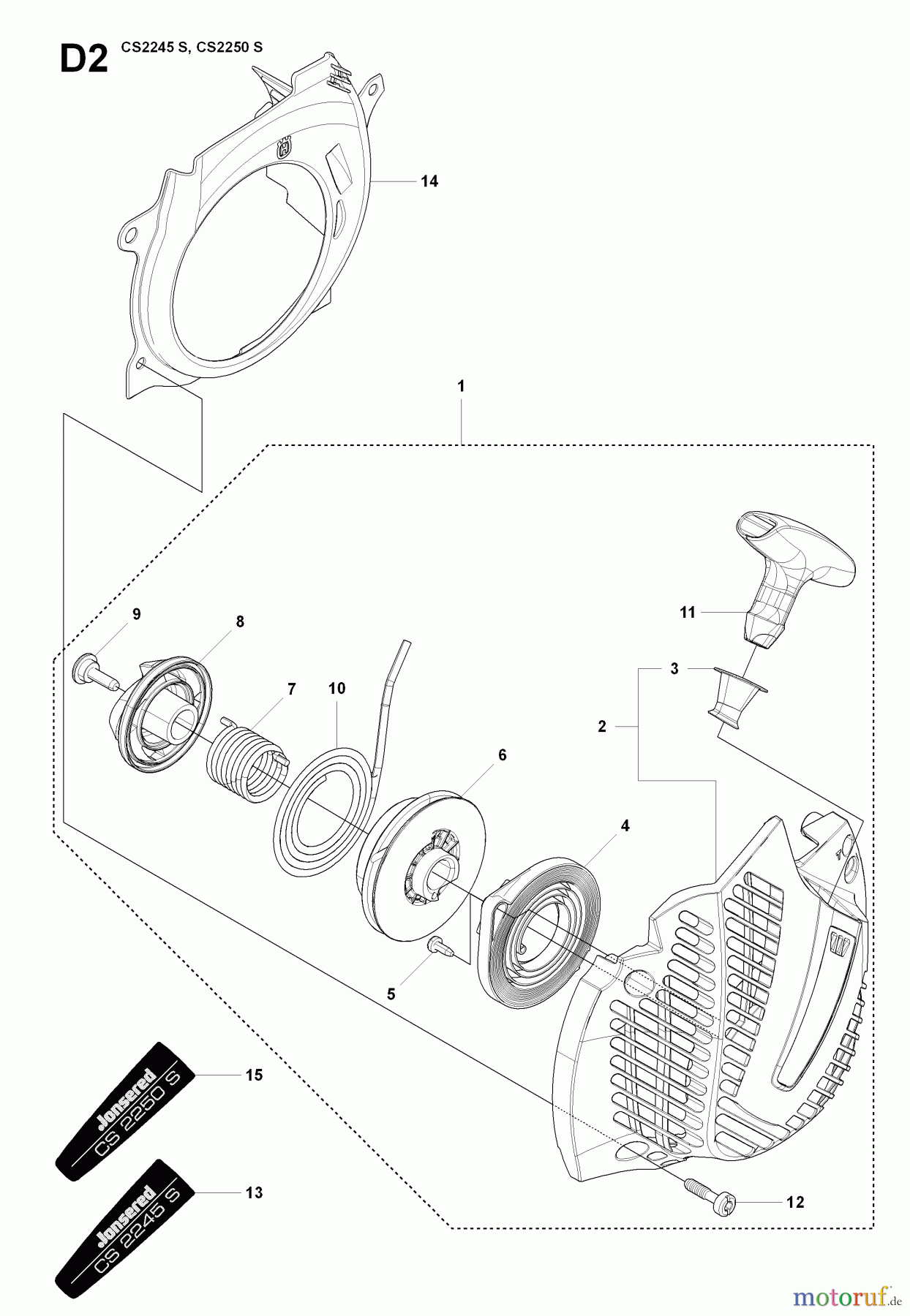 Jonsered Motorsägen CS2245 S - Jonsered Chainsaw (2008-09) STARTER