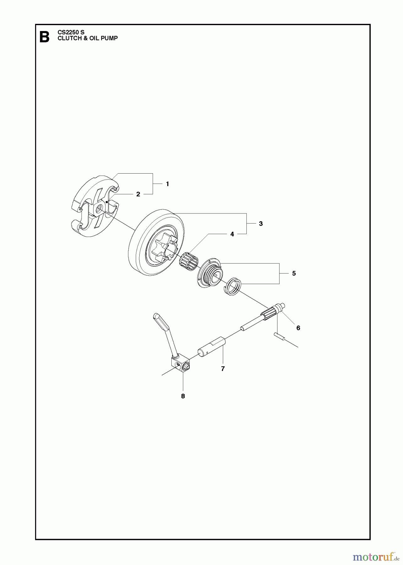 Jonsered Motorsägen CS2250 S - Jonsered Chainsaw (2011-07) CLUTCH OIL PUMP