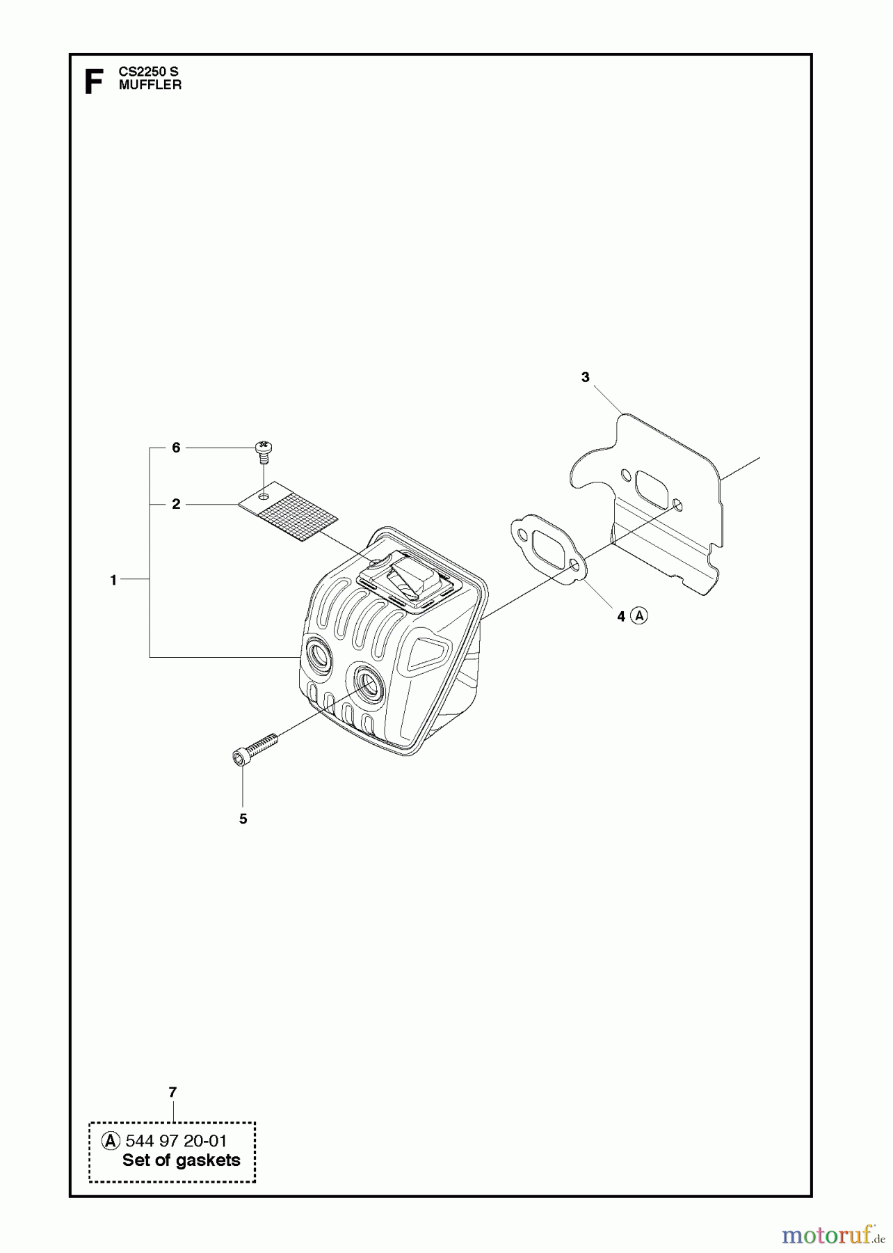 Jonsered Motorsägen CS2250 S - Jonsered Chainsaw (2011-07) MUFFLER