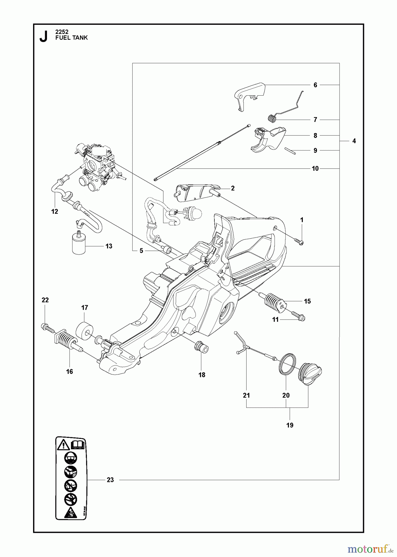 Jonsered Motorsägen CS2252 - Jonsered Chainsaw (2012-07) FUEL TANK