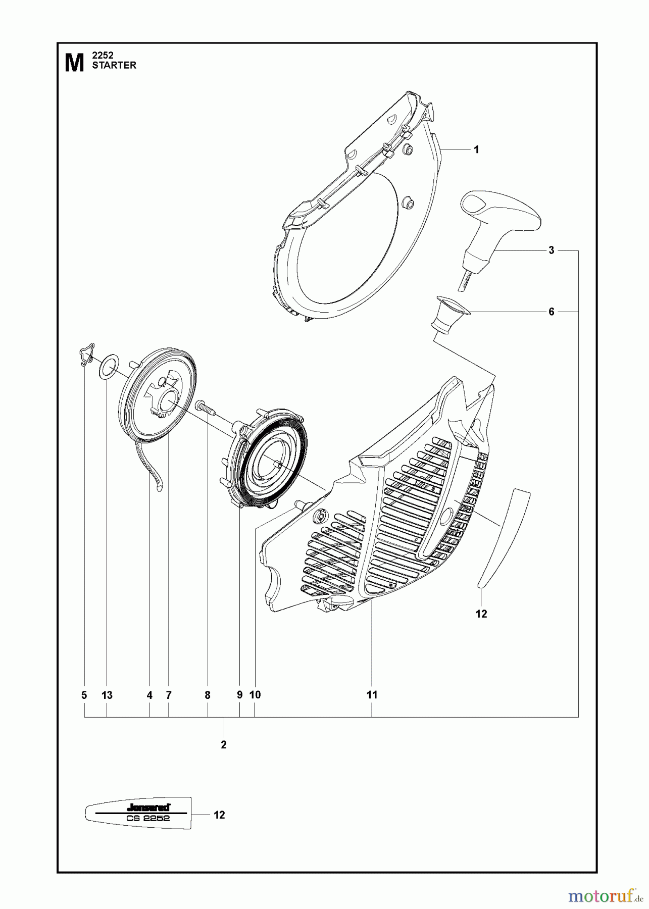 Jonsered Motorsägen CS2252 - Jonsered Chainsaw (2012-07) STARTER