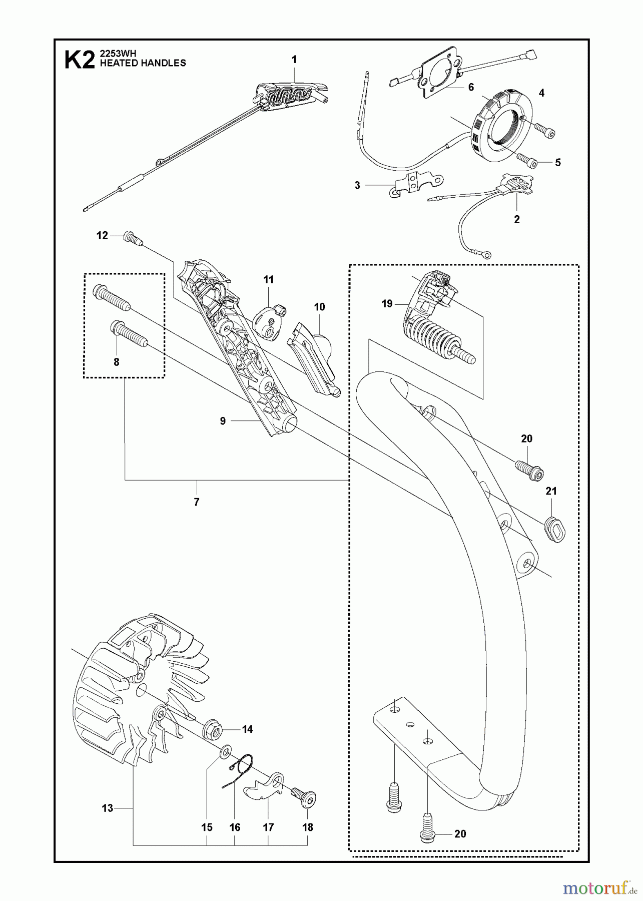 Jonsered Motorsägen CS2253 - Jonsered Chainsaw (2012-07) HANDLE #1