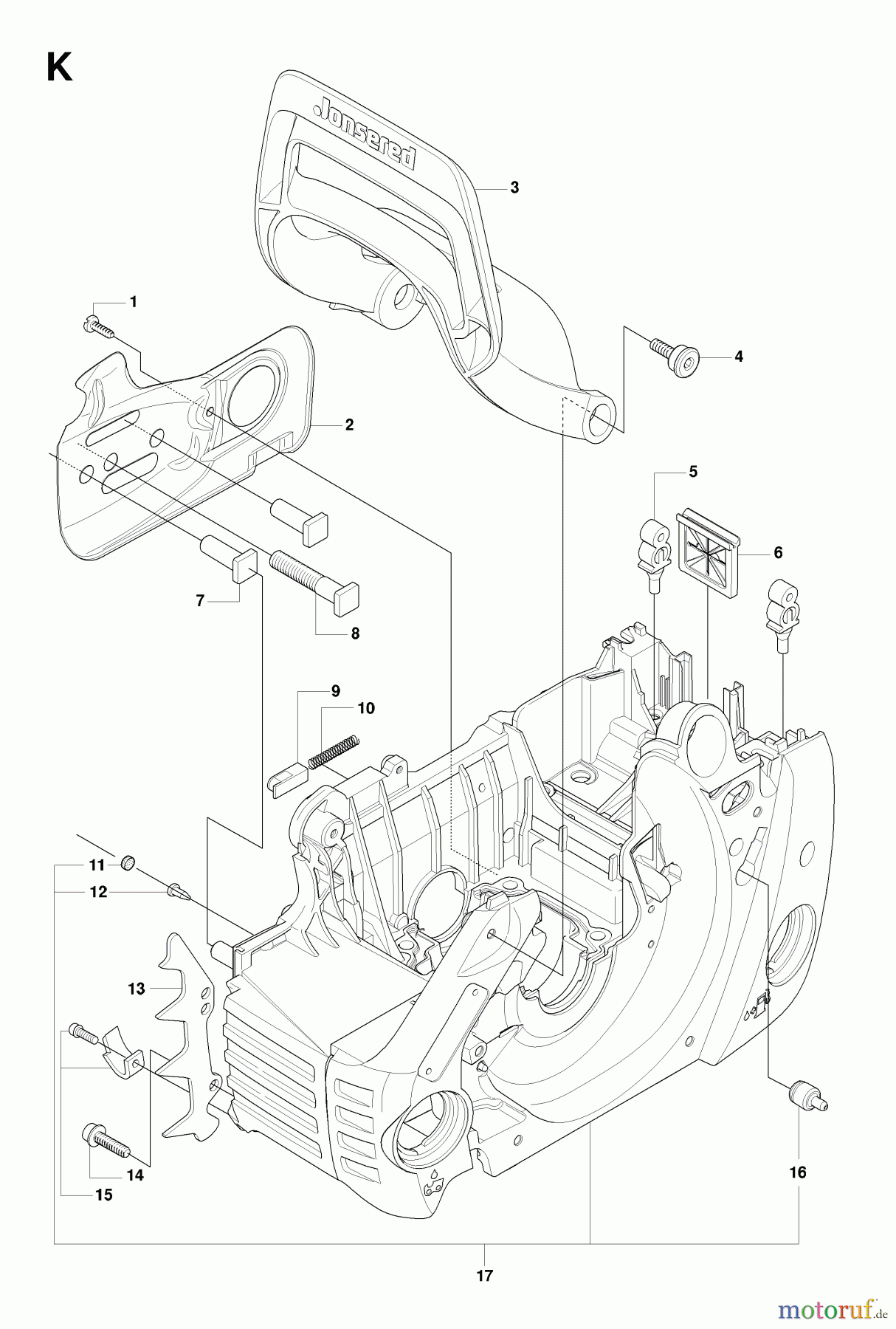  Jonsered Motorsägen CS2255 - Jonsered Chainsaw (2008-03) CRANKCASE