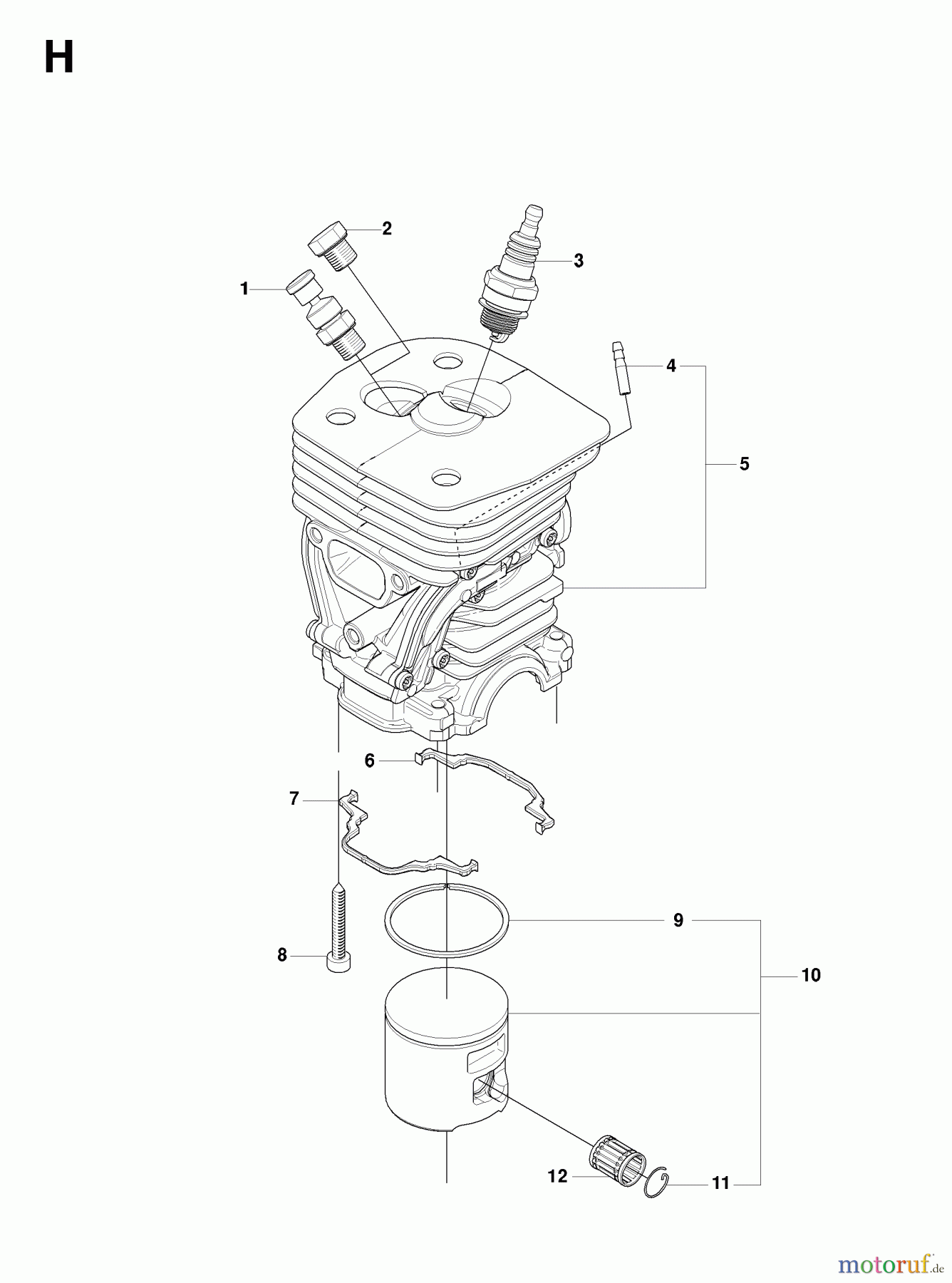 Jonsered Motorsägen CS2255 - Jonsered Chainsaw (2008-03) CYLINDER PISTON