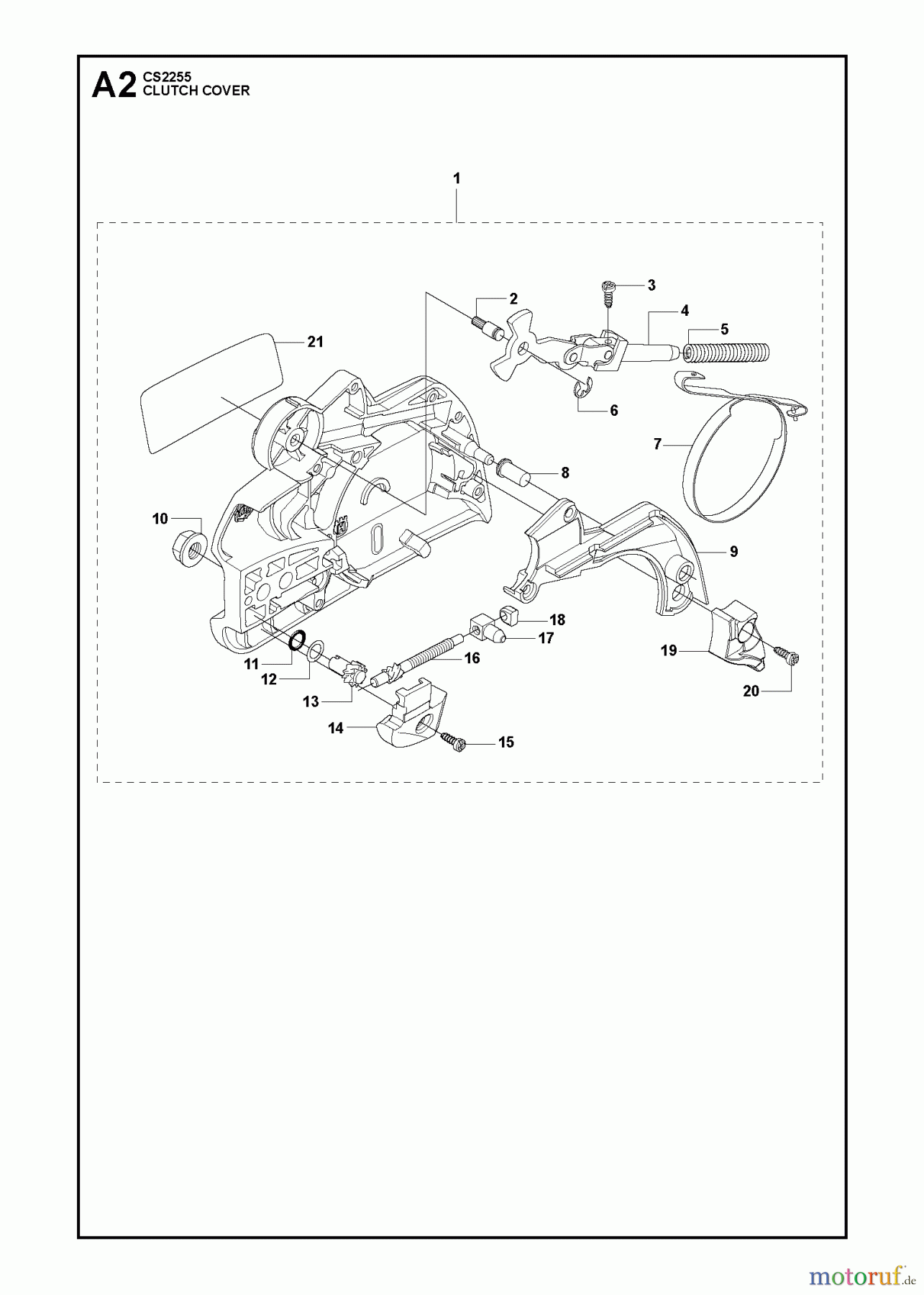  Jonsered Motorsägen CS2255 - Jonsered Chainsaw (2009-03) CLUTCH COVER #1