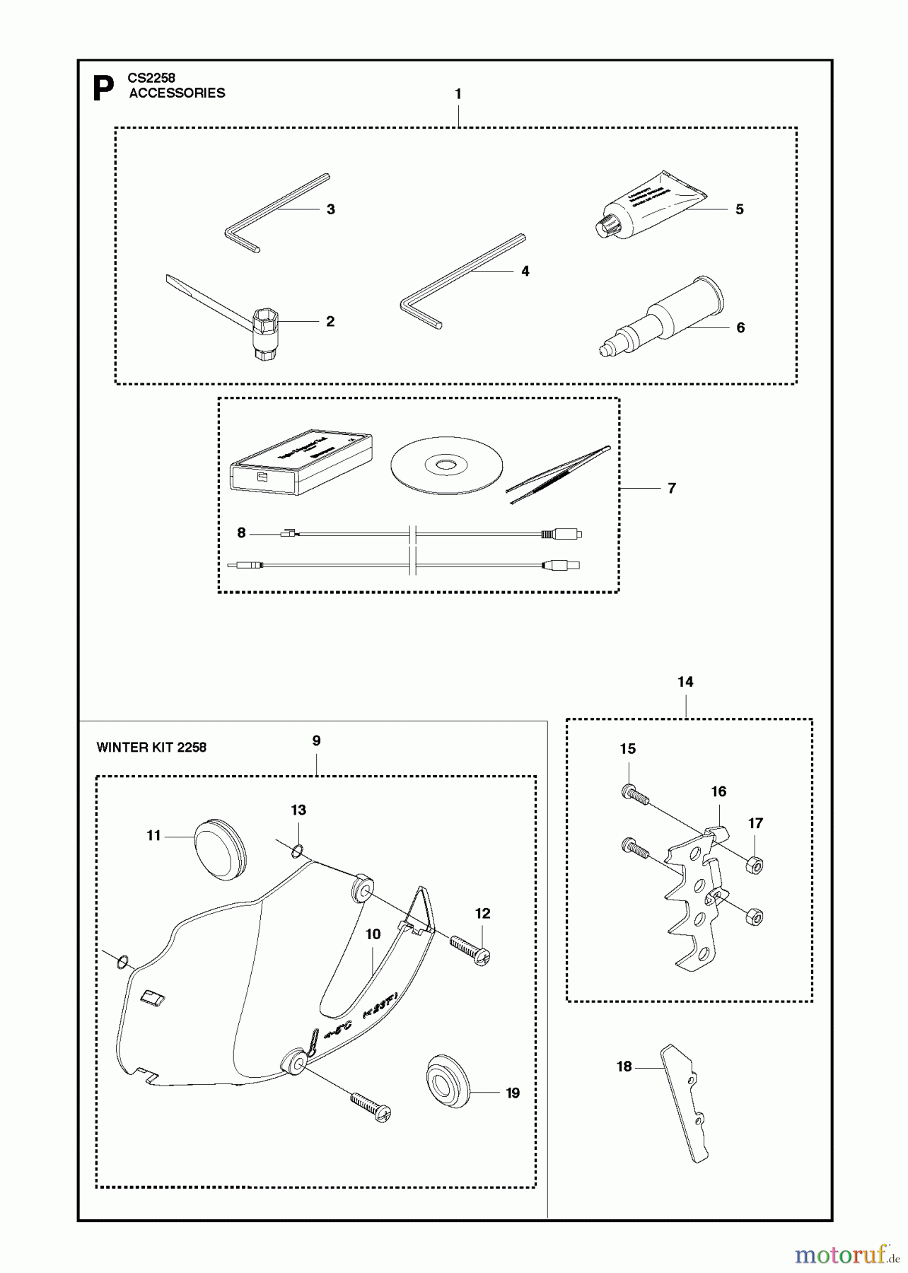 Jonsered Motorsägen CS2258 - Jonsered Chainsaw (2012-05) ACCESSORIES