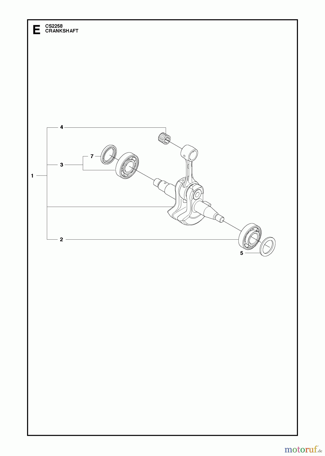 Jonsered Motorsägen CS2258 - Jonsered Chainsaw (2012-05) CRANKSHAFT