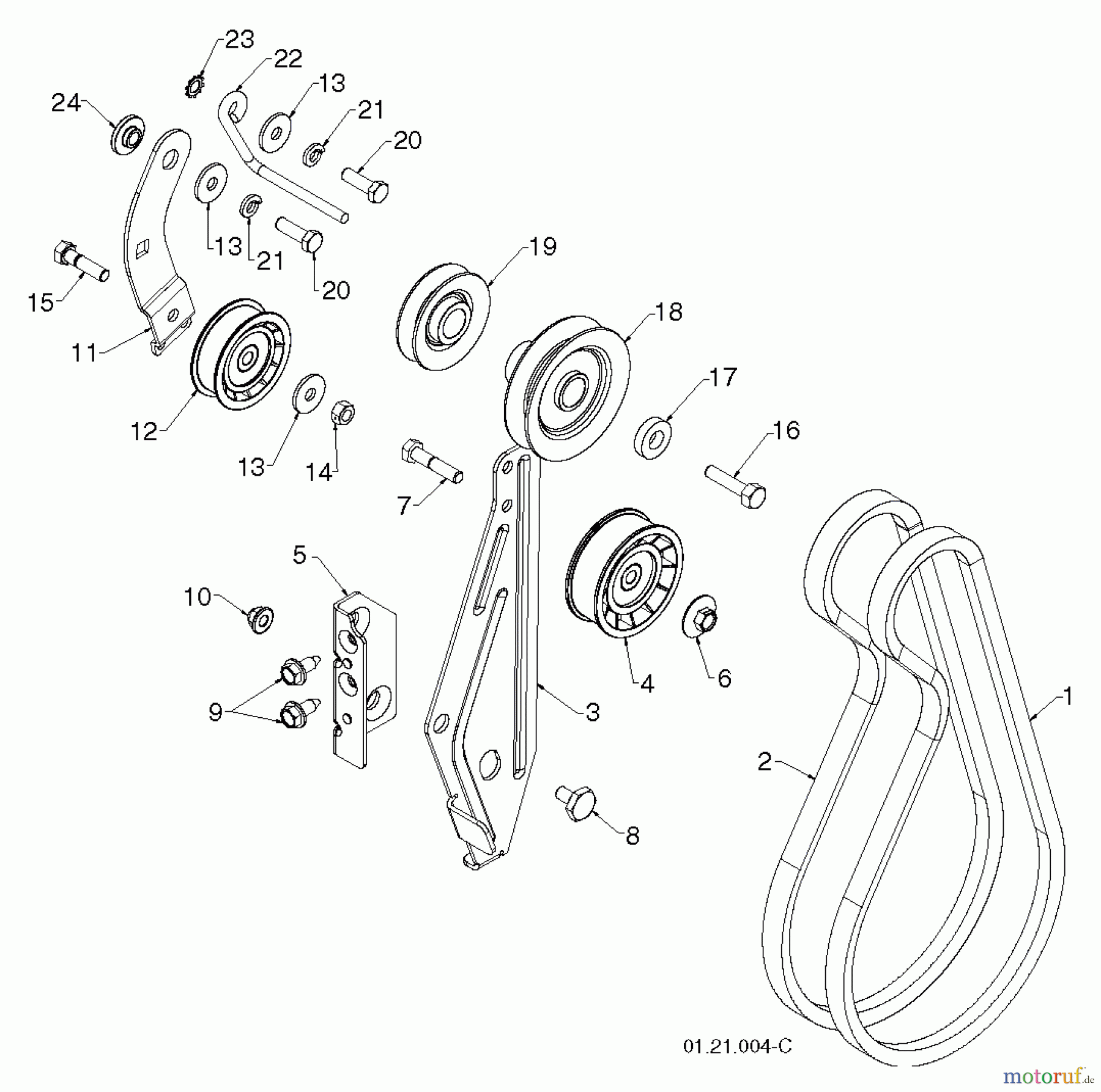 Jonsered Schneefräsen ST 2109 E (96191004003) - Jonsered Snow Thrower (2011-07) CHASSIS ENGINE PULLEYS #3