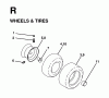 Jonsered LT13 - 42" Lawn & Garden Tractor (1998-01) Ersatzteile WHEELS TIRES