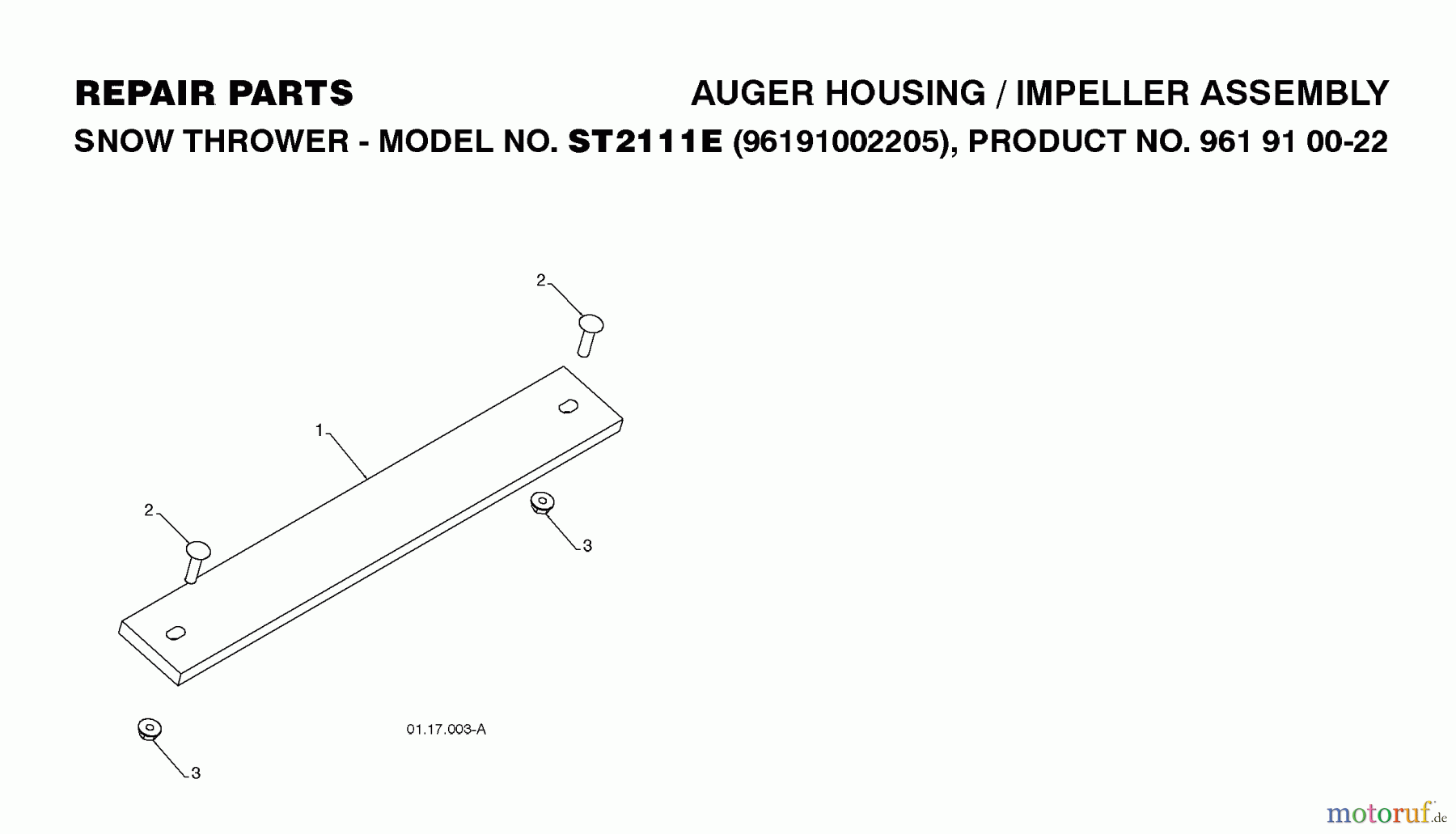 Jonsered Schneefräsen ST 2111 E (96191002205) - Jonsered Snow Thrower (2008-08) AUGER HOUSING IMPELLER #4