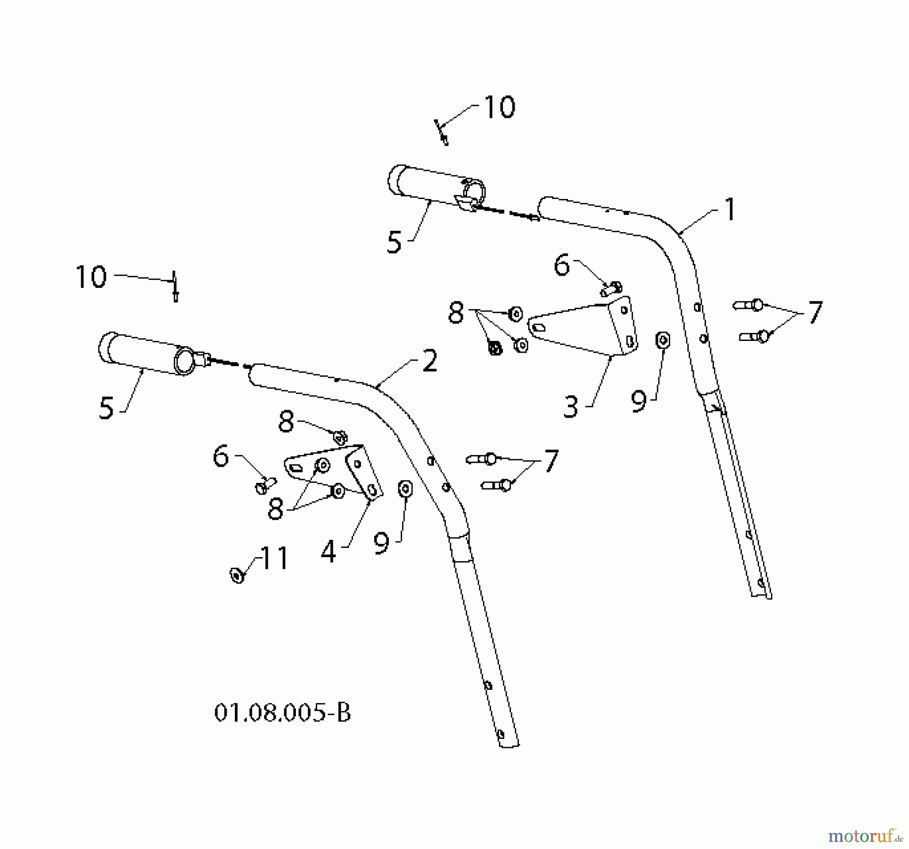 Jonsered Schneefräsen ST 2111 E (96191004104) - Jonsered Snow Thrower (2012-10) HANDLE CONTROLS F