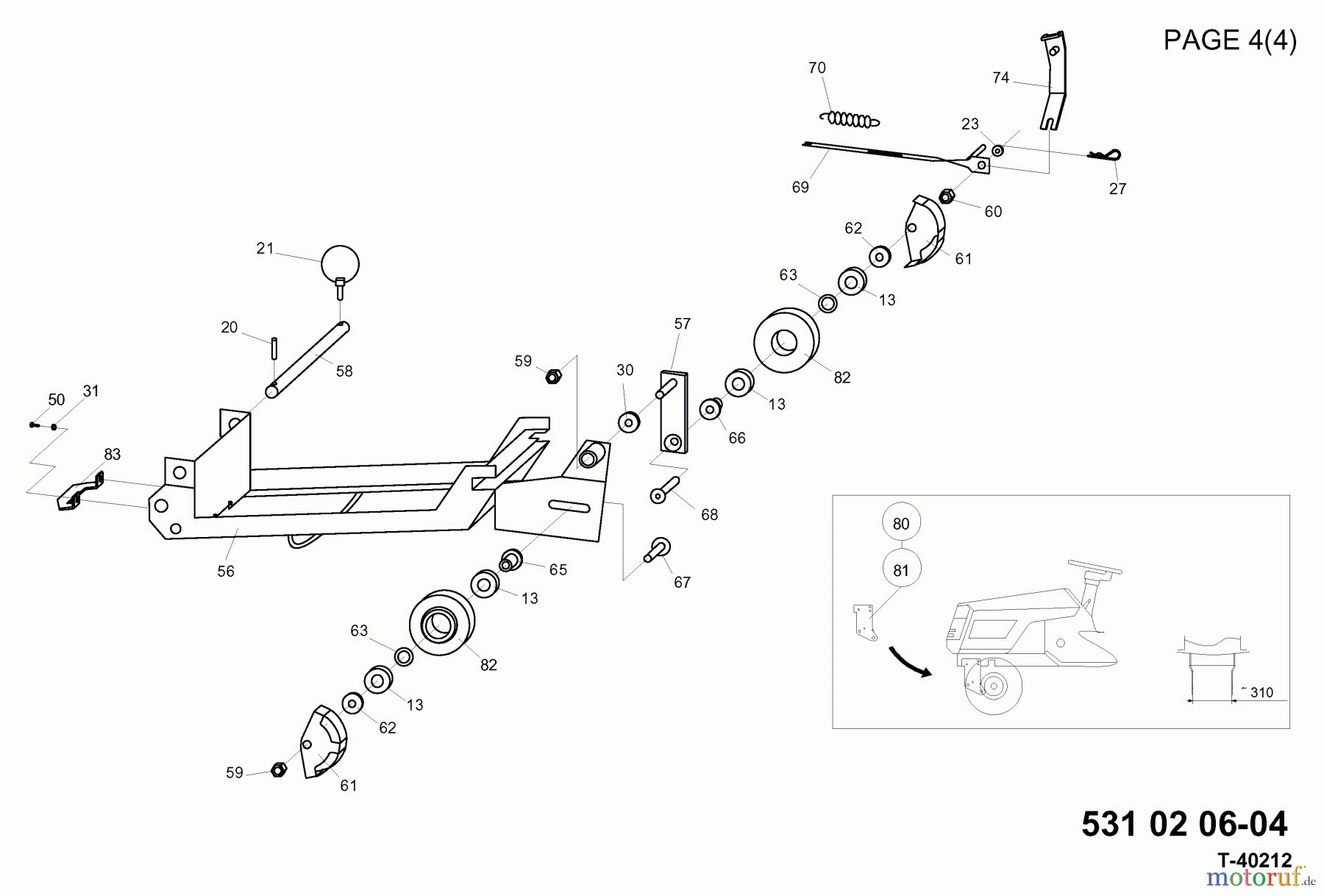 Jonsered Schneefräsen T40212 (531020604) - Jonsered Snow Thrower (1998-09) FRAME
