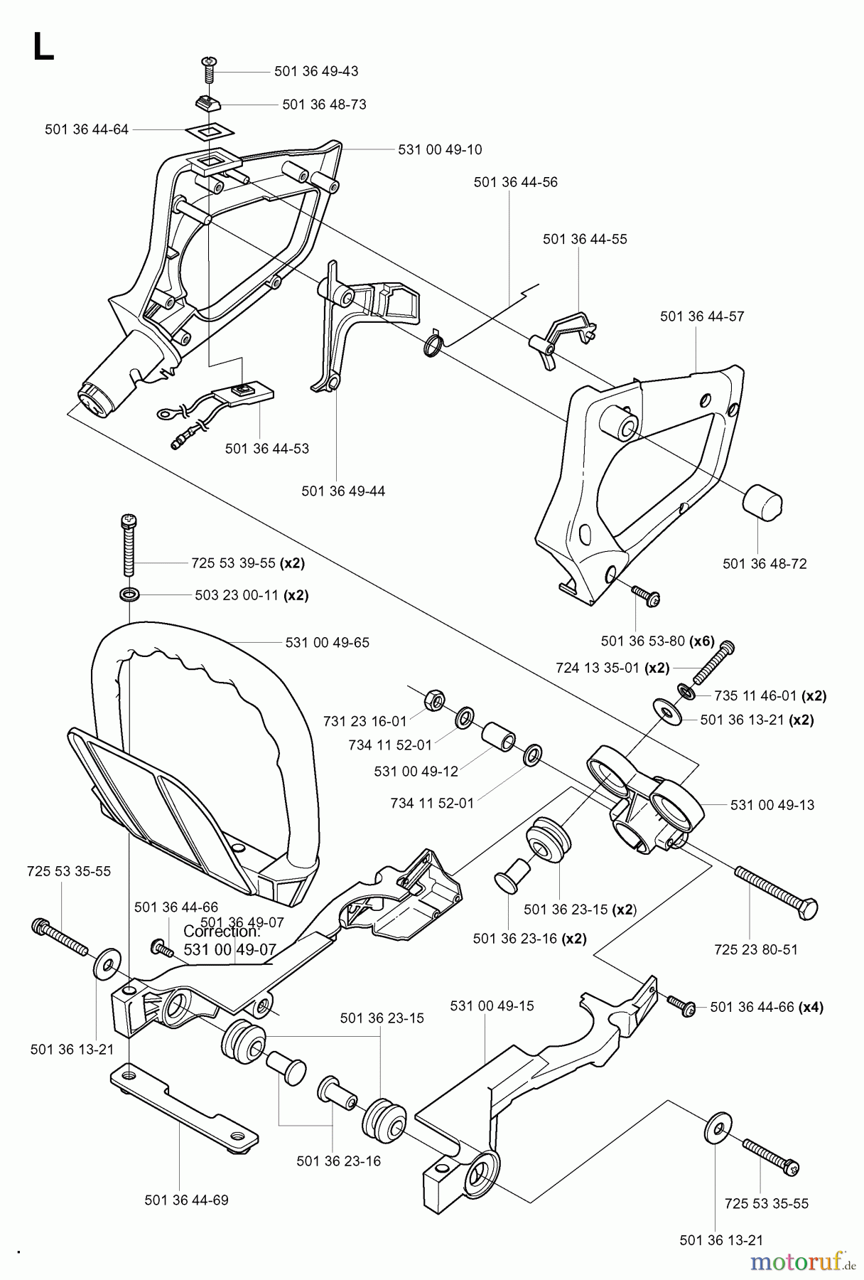 Jonsered Heckenscheren HT2122 - Jonsered Hedge Trimmer (2000-03) HANDLE CONTROLS