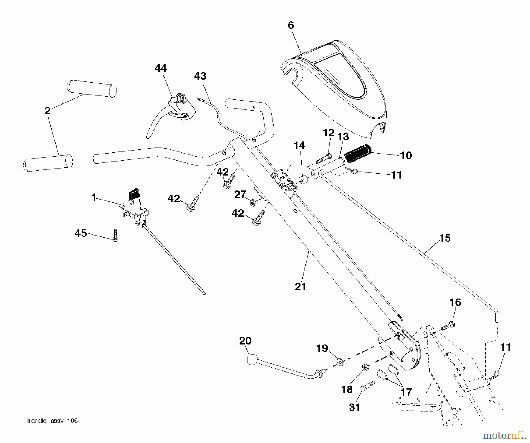 Jonsered Motorhacken / Kultivierer CT2105R (96091000110) - Jonsered Cultivator (2012-02) HANDLE