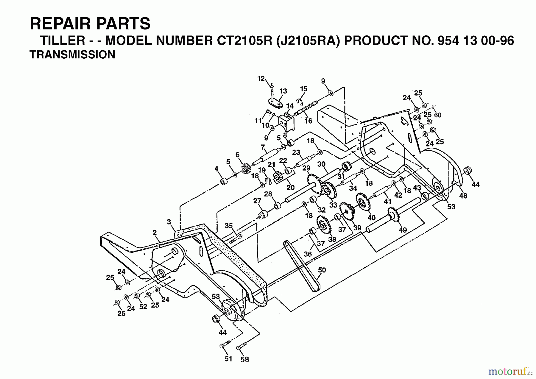 Jonsered Motorhacken / Kultivierer CT2105R (J2105RA, 954130096) - Jonsered Cultivator (2003-01) TRANSMISSION