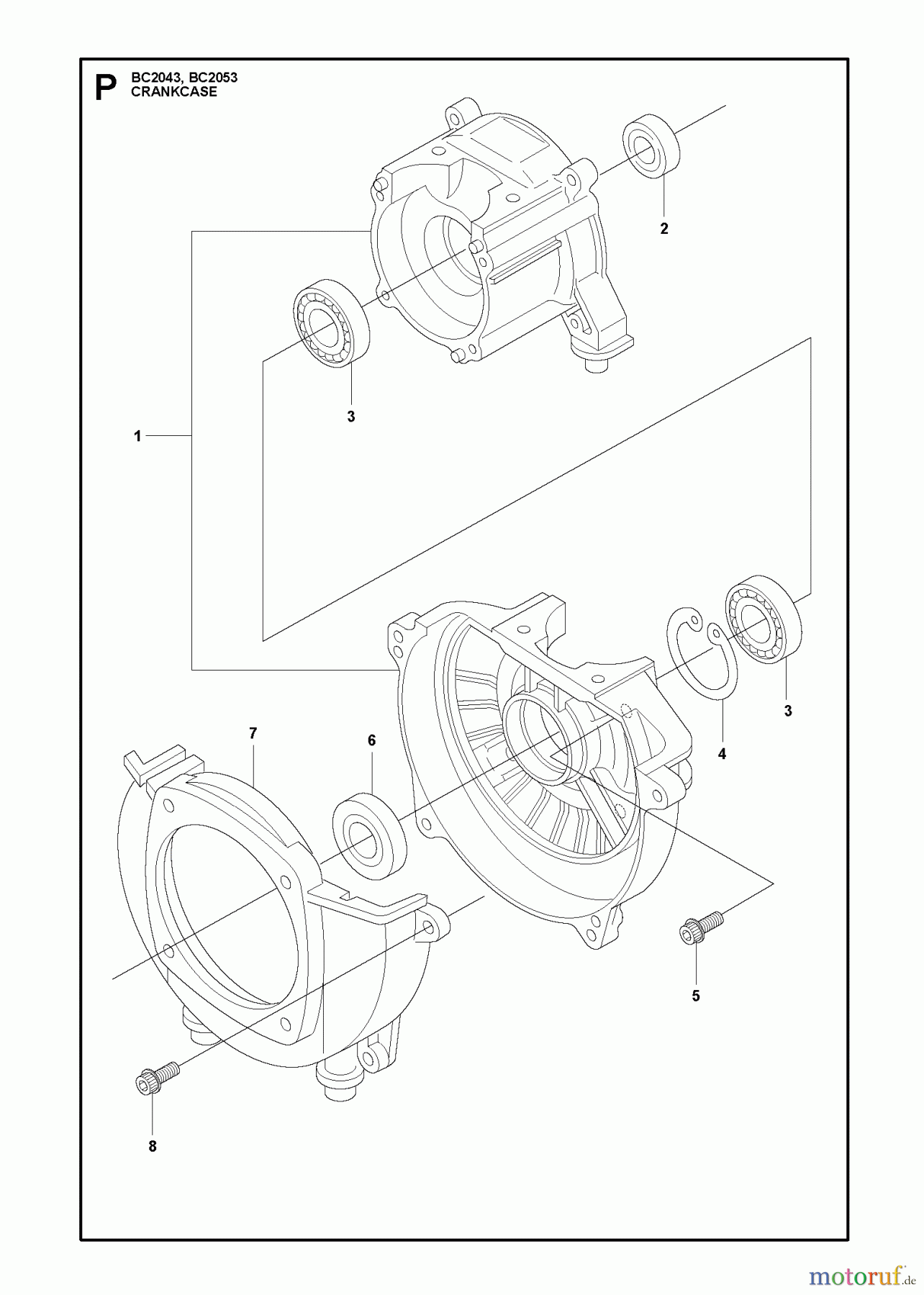 Jonsered Motorsensen, Trimmer BC2043 - Jonsered Brushcutter (2010-01) CRANKCASE