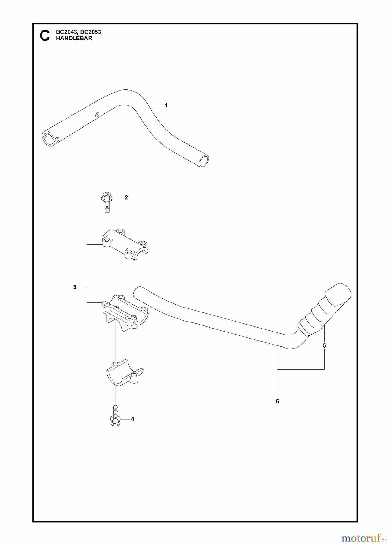 Jonsered Motorsensen, Trimmer BC2043 - Jonsered Brushcutter (2010-01) HANDLE