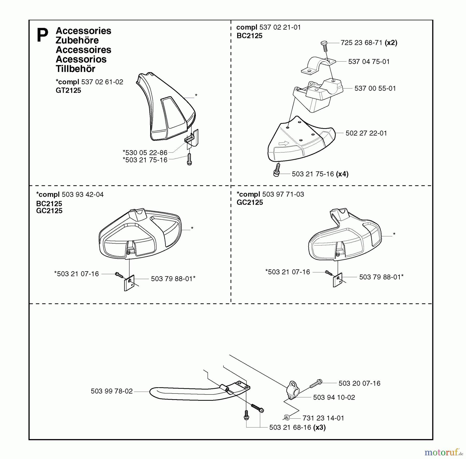 Jonsered Motorsensen, Trimmer BC2125 - Jonsered Brushcutter (2003-03) ACCESSORIES #1