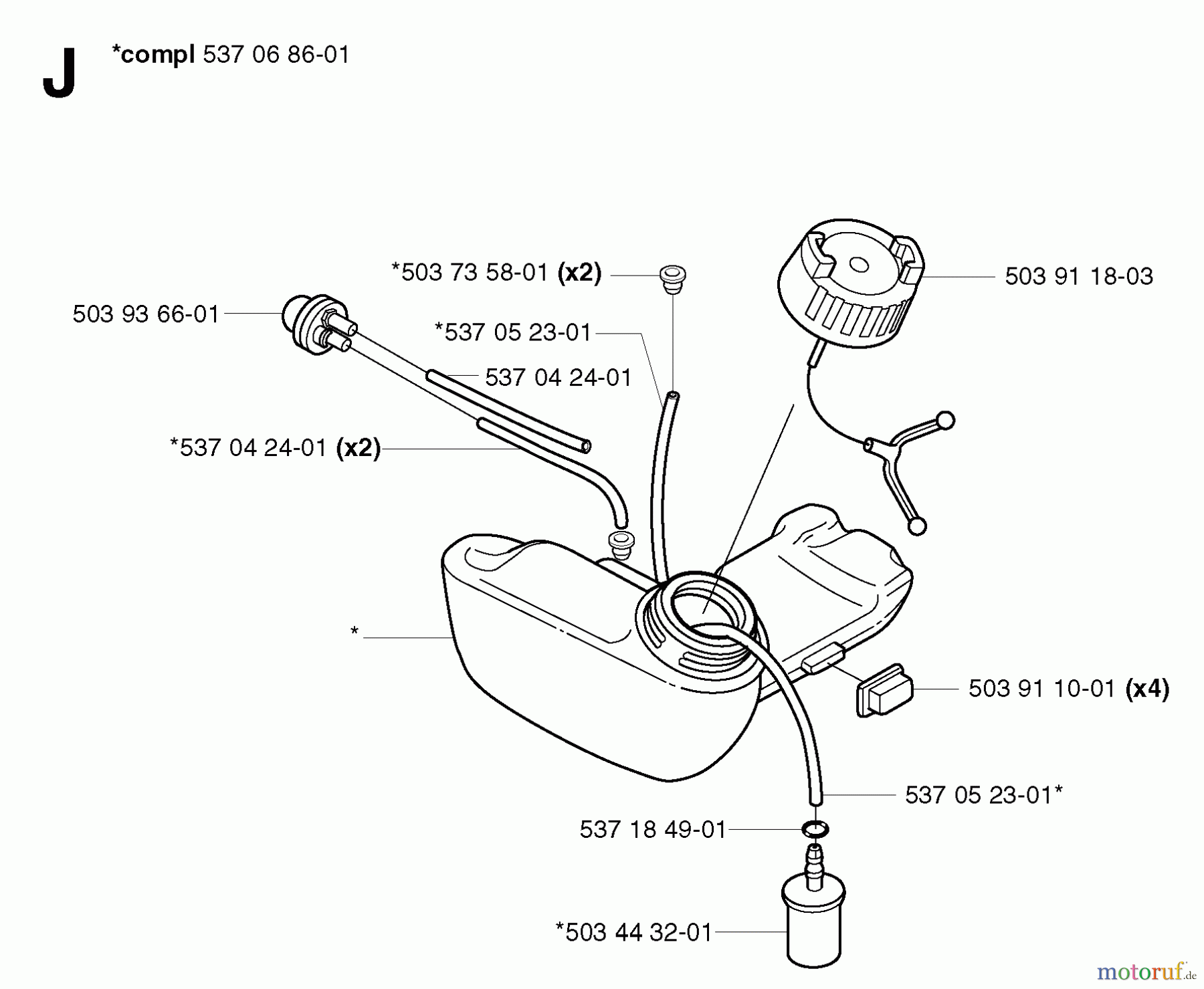 Jonsered Motorsensen, Trimmer GC2125 - Jonsered String/Brush Trimmer (2003-03) FUEL TANK