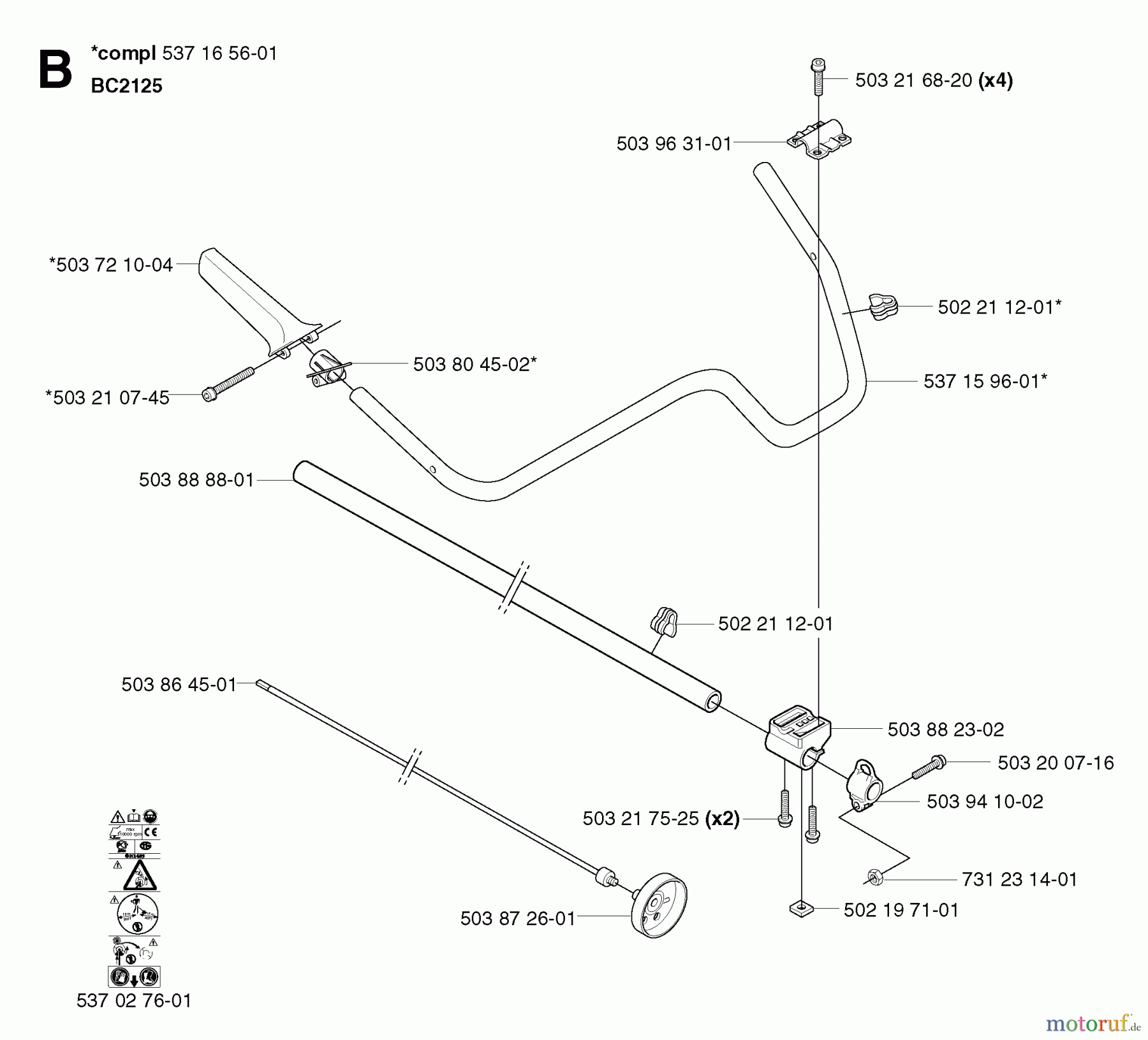 Jonsered Motorsensen, Trimmer GC2125 - Jonsered String/Brush Trimmer (2003-03) SHAFT HANDLE #2