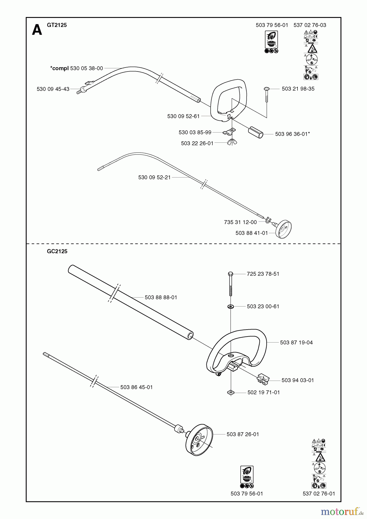 Jonsered Motorsensen, Trimmer GC2125 - Jonsered String/Brush Trimmer (2003-03) SHAFT HANDLE #3