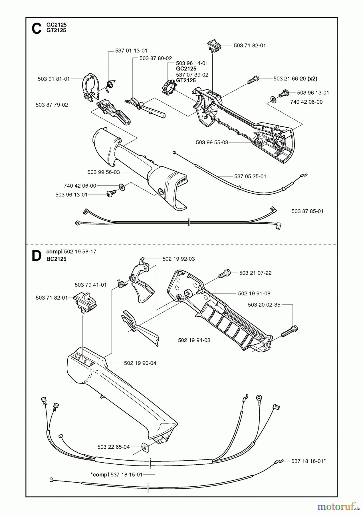  Jonsered Motorsensen, Trimmer GC2125 - Jonsered String/Brush Trimmer (2003-03) THROTTLE CONTROLS #2