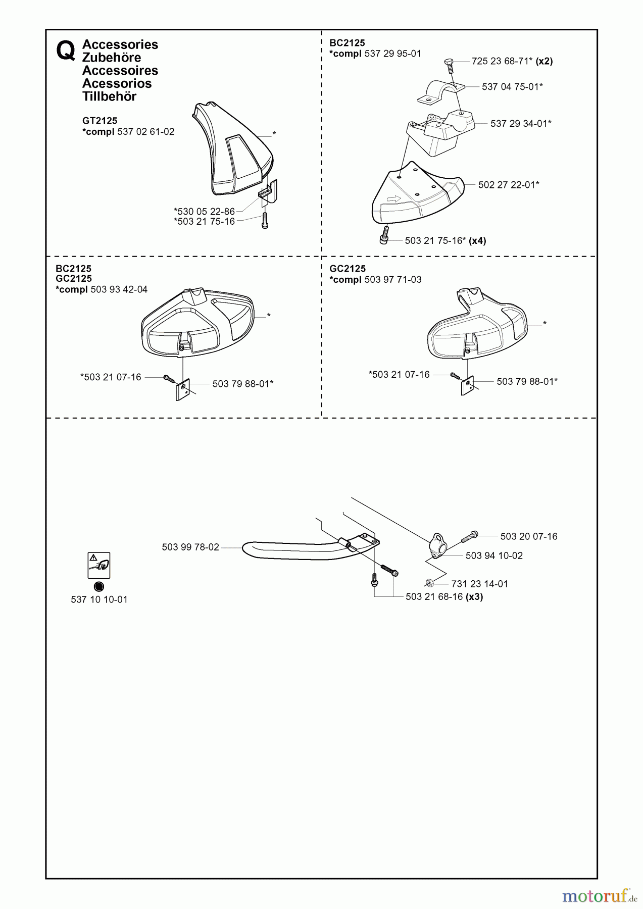 Jonsered Motorsensen, Trimmer GC2125 - Jonsered String/Brush Trimmer (2004-01) ACCESSORIES #2