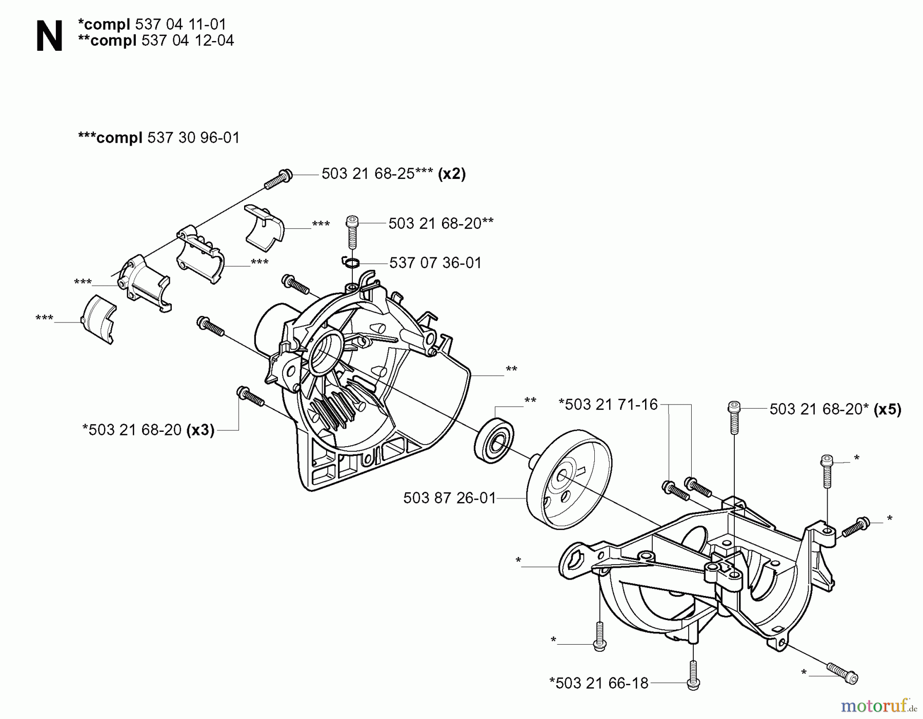 Jonsered Motorsensen, Trimmer BC2125 - Jonsered Brushcutter (2004-01) CRANKCASE