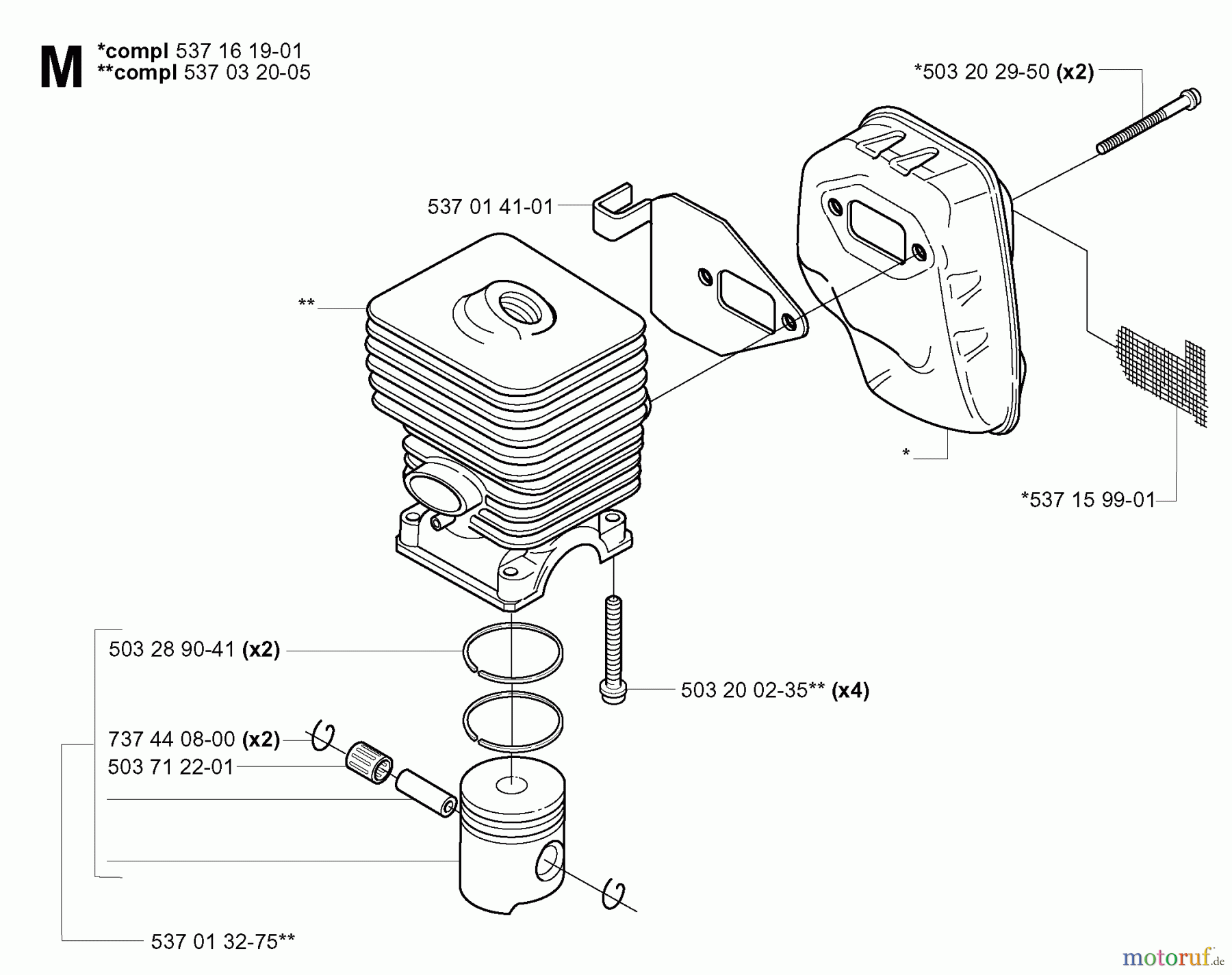 Jonsered Motorsensen, Trimmer GT2125 - Jonsered String/Brush Trimmer (2004-01) CYLINDER PISTON
