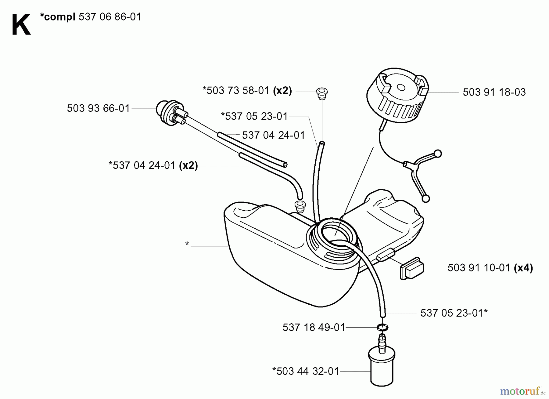 Jonsered Motorsensen, Trimmer BC2125 - Jonsered Brushcutter (2004-01) FUEL TANK