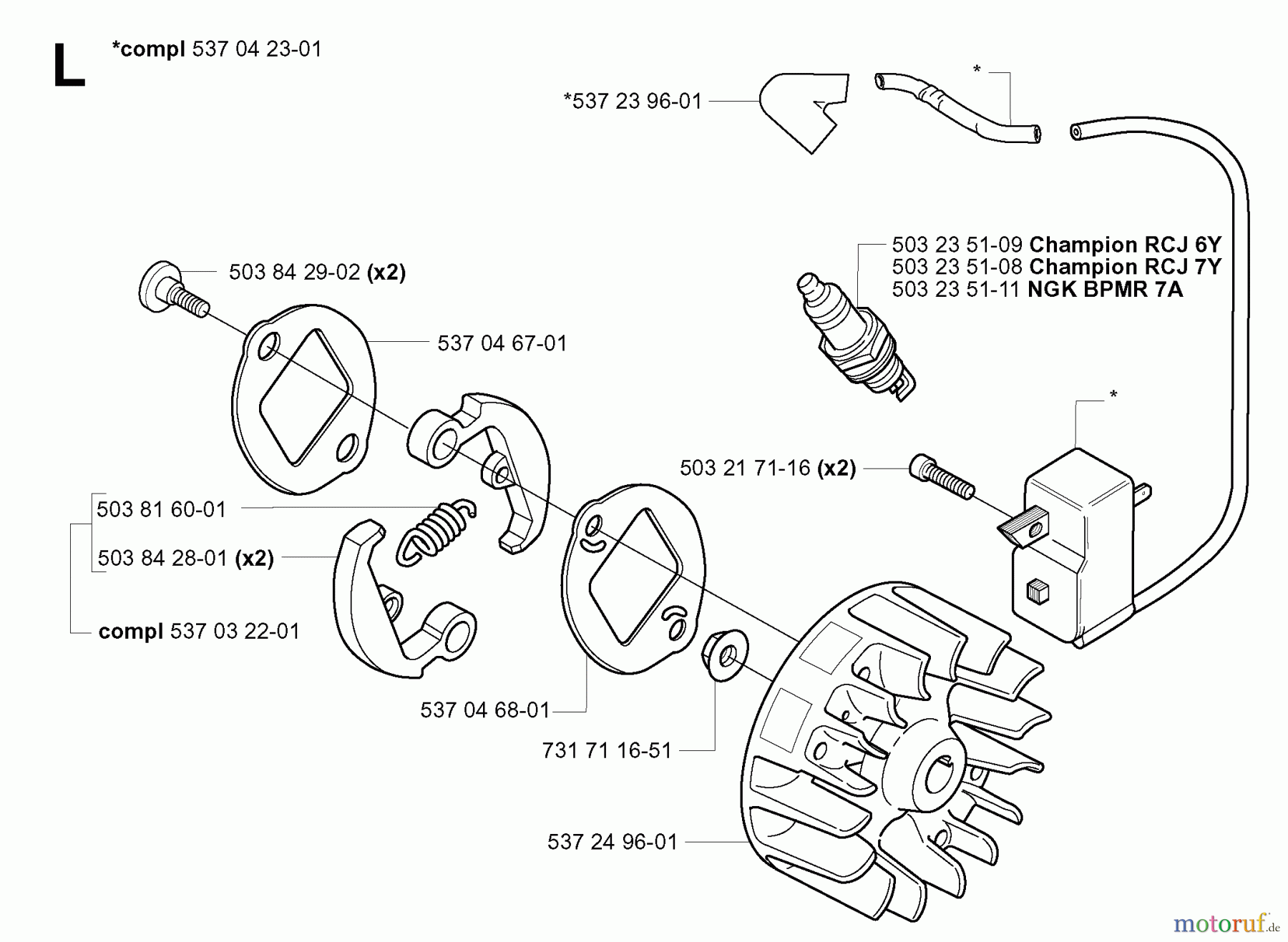 Jonsered Motorsensen, Trimmer GT2125 - Jonsered String/Brush Trimmer (2004-01) IGNITION SYSTEM CLUTCH