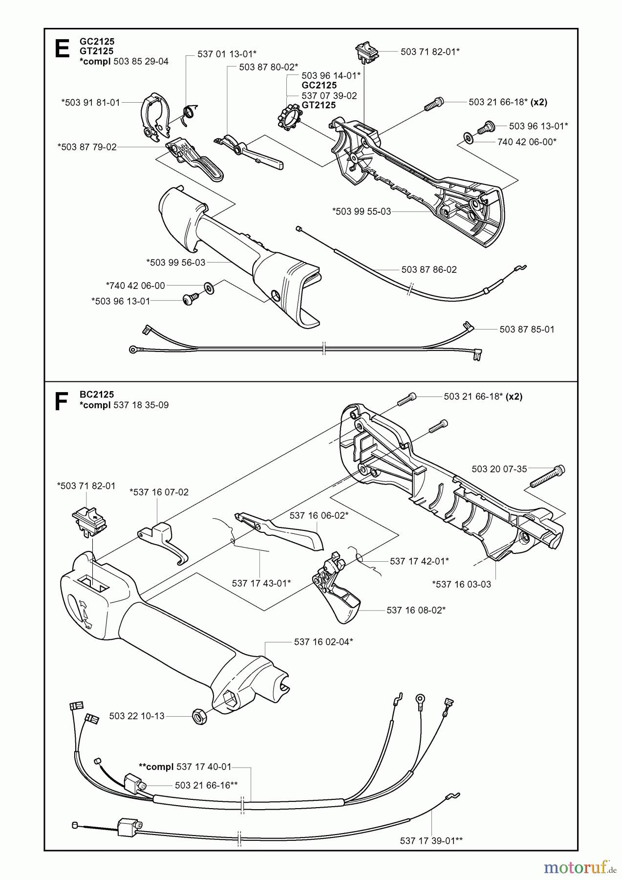 Jonsered Motorsensen, Trimmer BC2125 - Jonsered Brushcutter (2004-01) THROTTLE CONTROLS #1