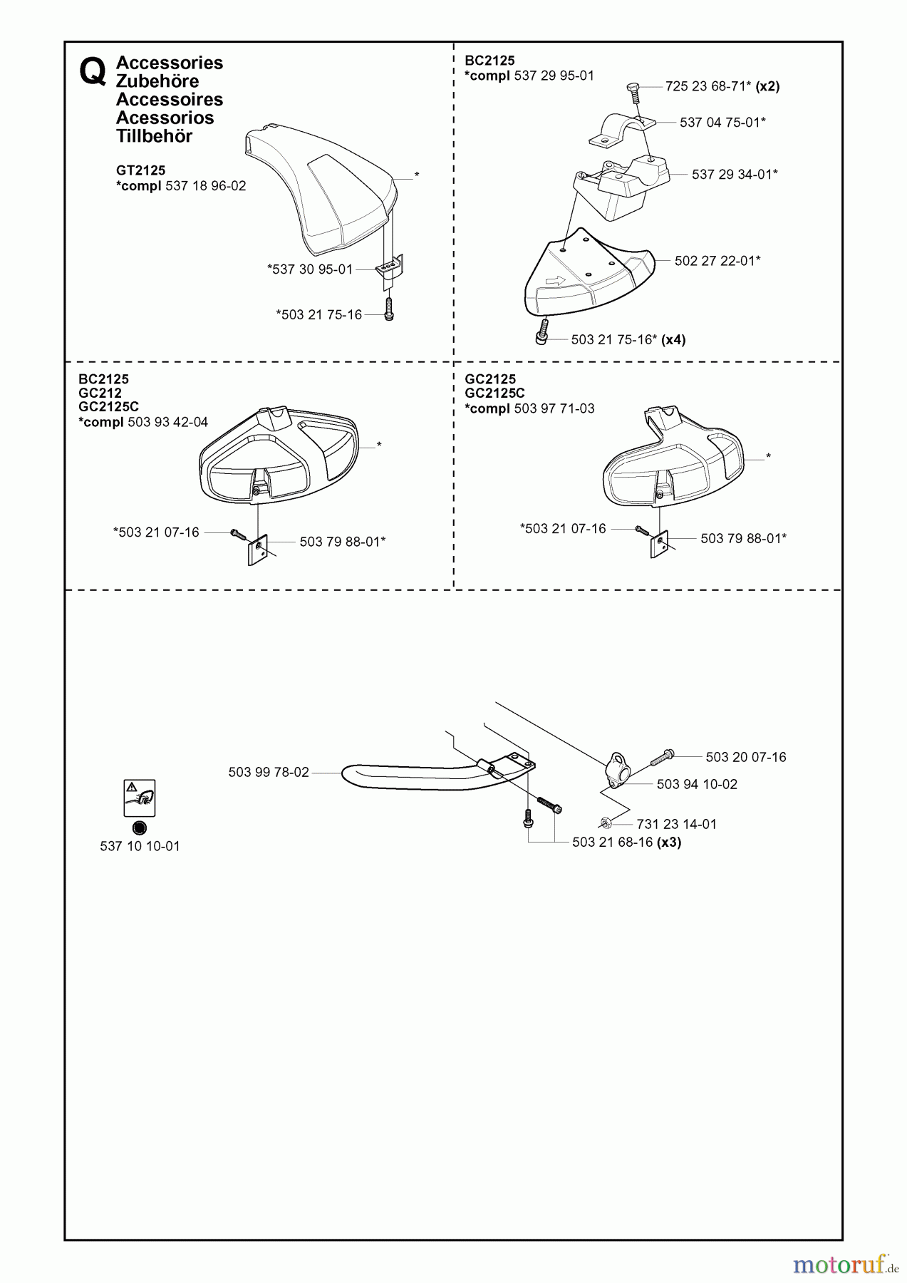 Jonsered Motorsensen, Trimmer BC2125 - Jonsered Brushcutter (2005-01) ACCESSORIES #2