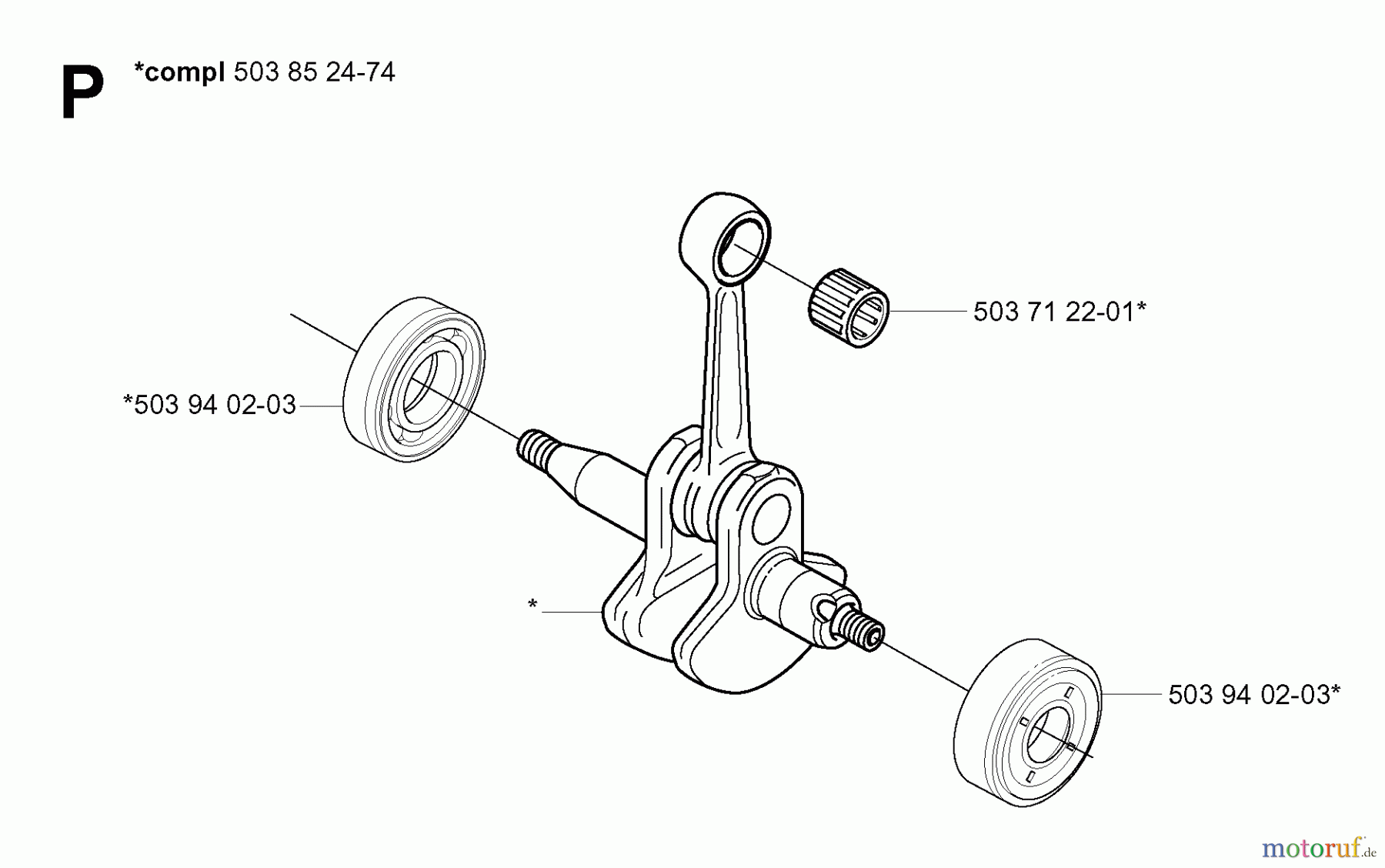 Jonsered Motorsensen, Trimmer BC2125 - Jonsered Brushcutter (2005-01) CRANKSHAFT