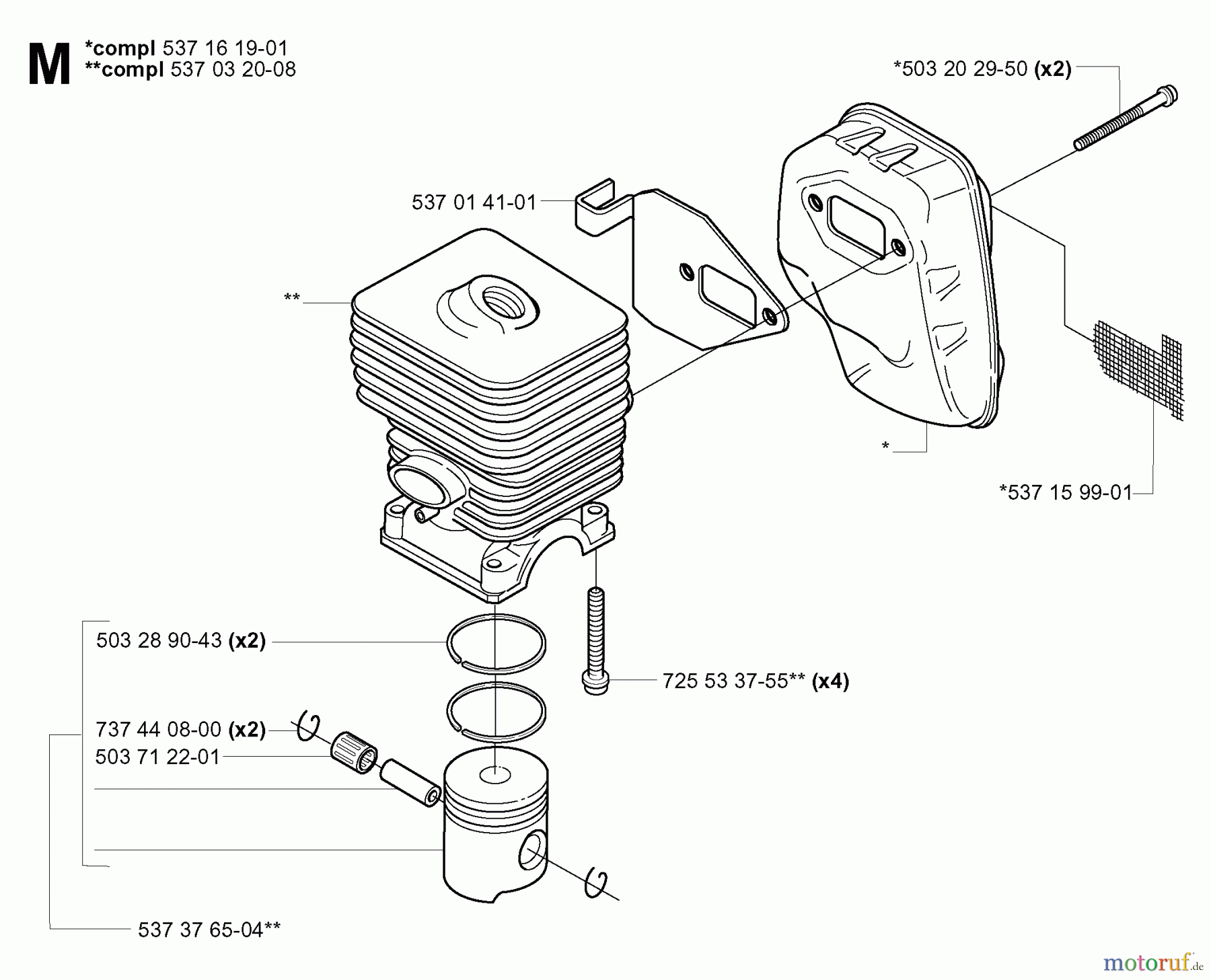 Jonsered Motorsensen, Trimmer GC2125 - Jonsered String/Brush Trimmer (2005-01) CYLINDER PISTON