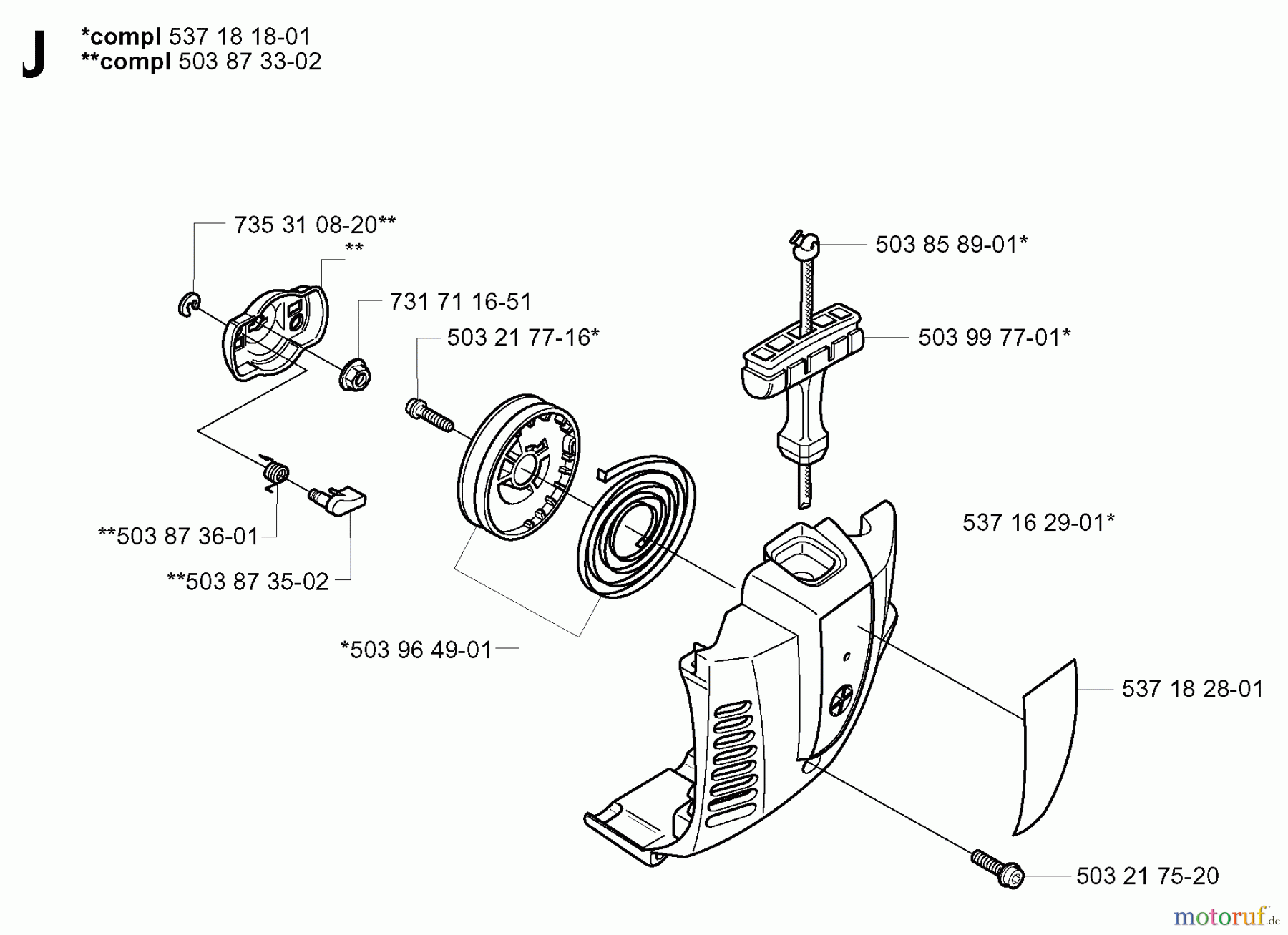 Jonsered Motorsensen, Trimmer GC2125 - Jonsered String/Brush Trimmer (2005-01) STARTER