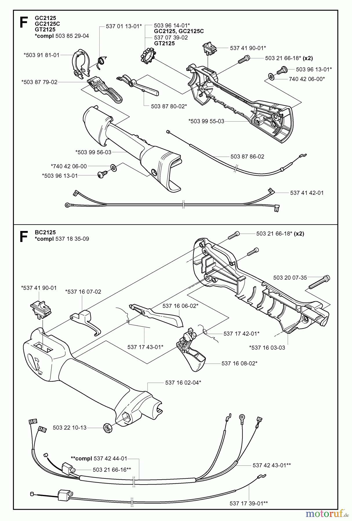 Jonsered Motorsensen, Trimmer GC2125 - Jonsered String/Brush Trimmer (2005-01) THROTTLE CONTROLS #1