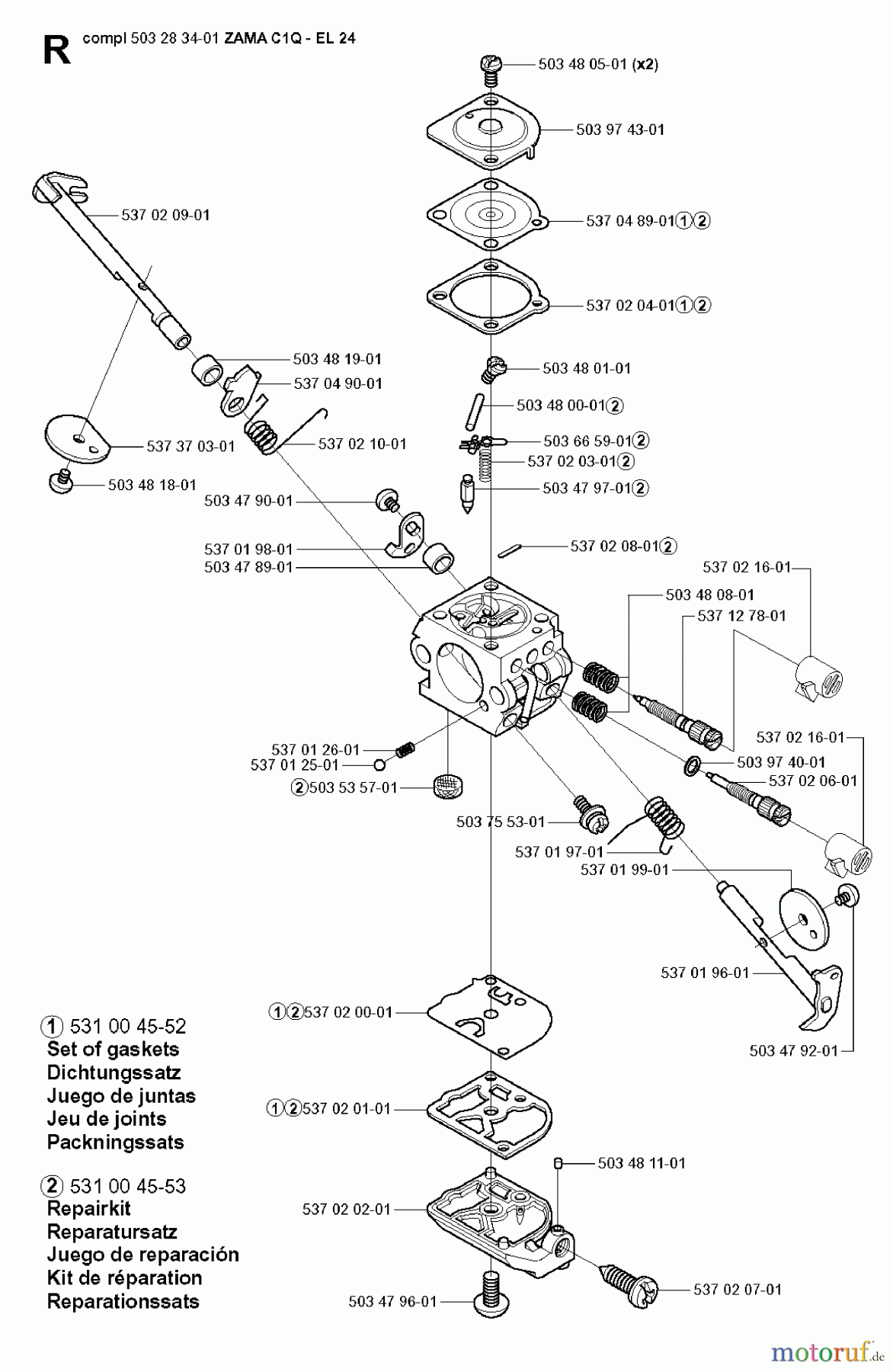 Jonsered Motorsensen, Trimmer GT2125 - Jonsered String/Brush Trimmer (2008-09) CARBURETOR DETAILS