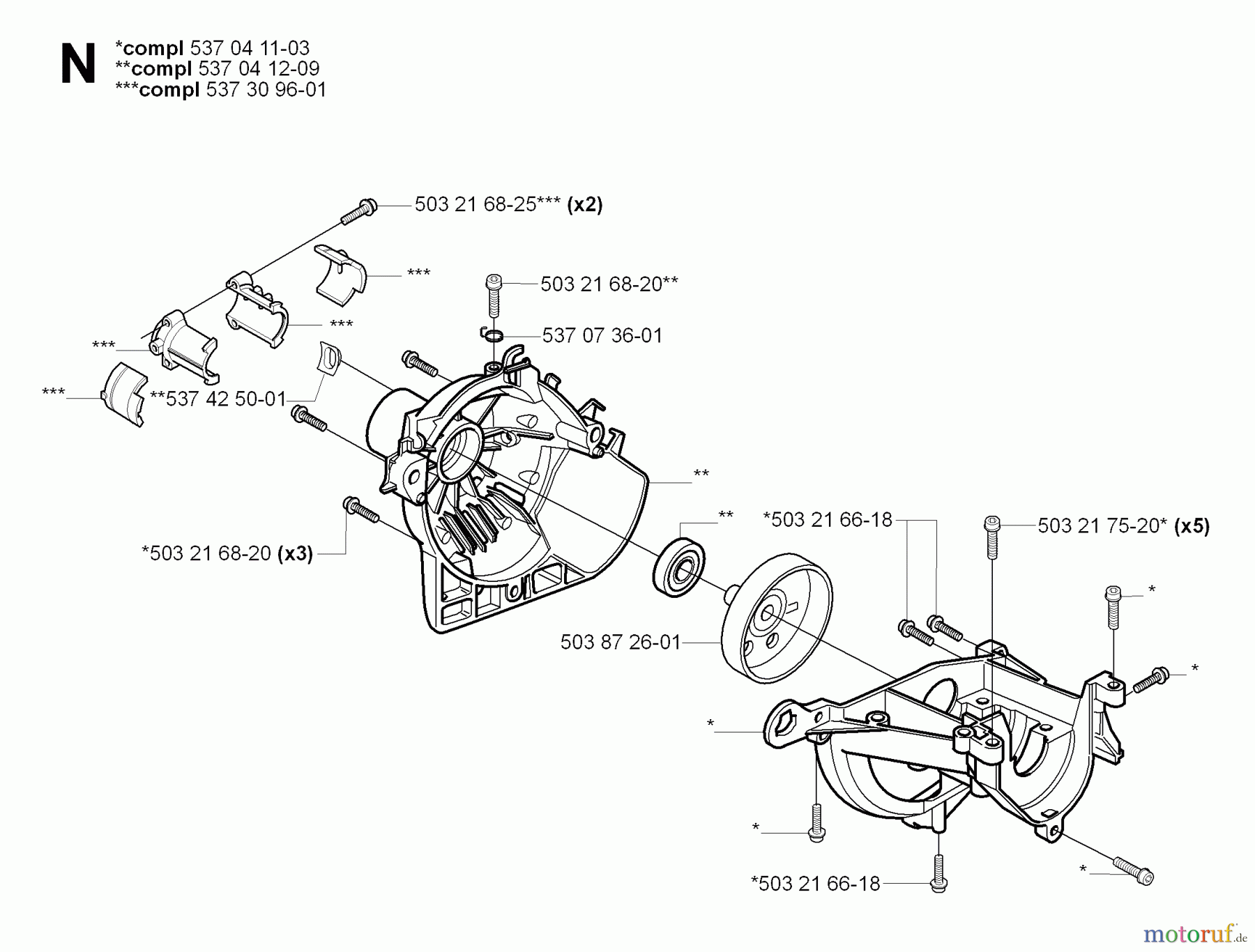 Jonsered Motorsensen, Trimmer GT2125 - Jonsered String/Brush Trimmer (2008-09) CRANKCASE