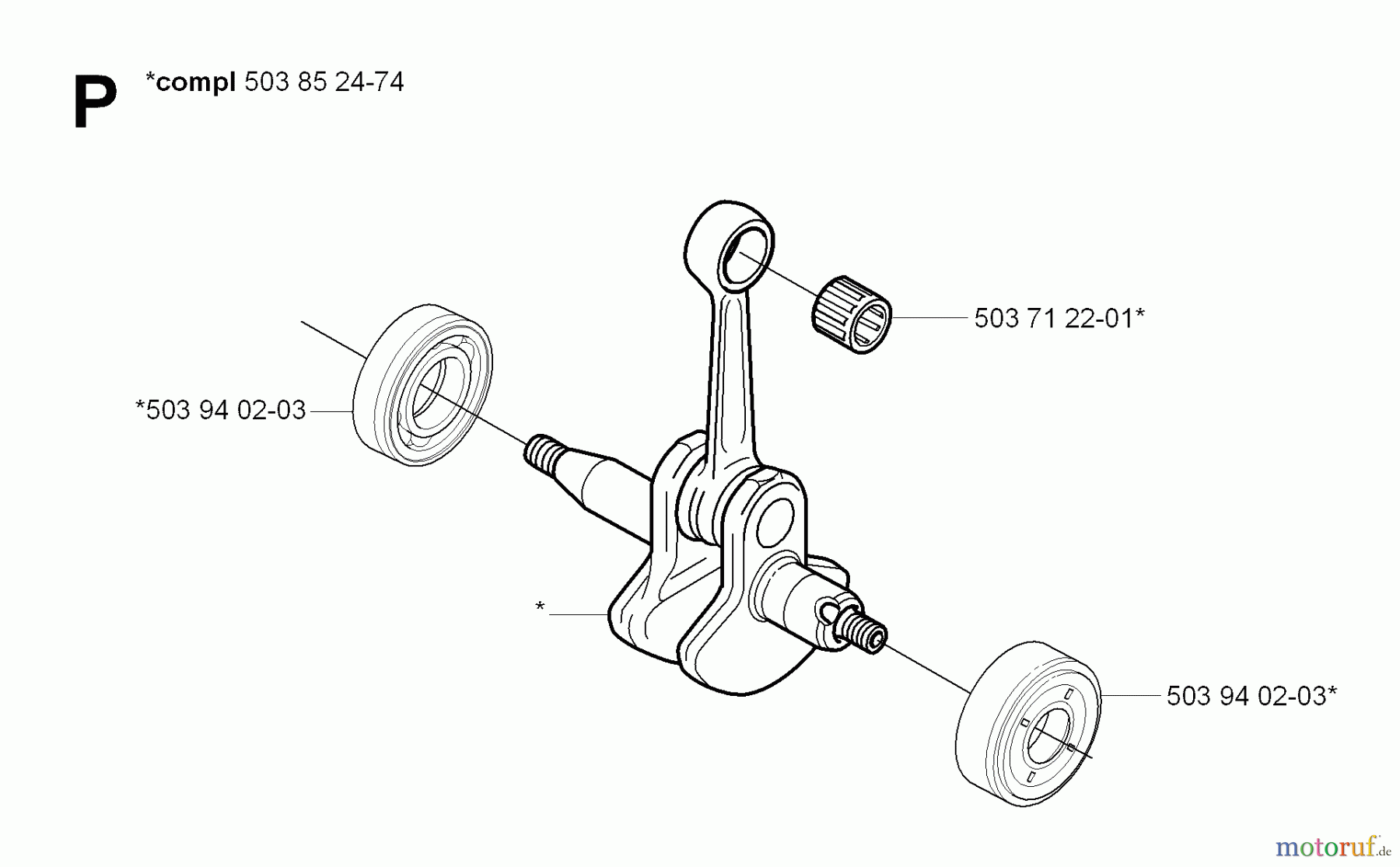 Jonsered Motorsensen, Trimmer GC2125C - Jonsered String/Brush Trimmer (2008-09) CRANKSHAFT